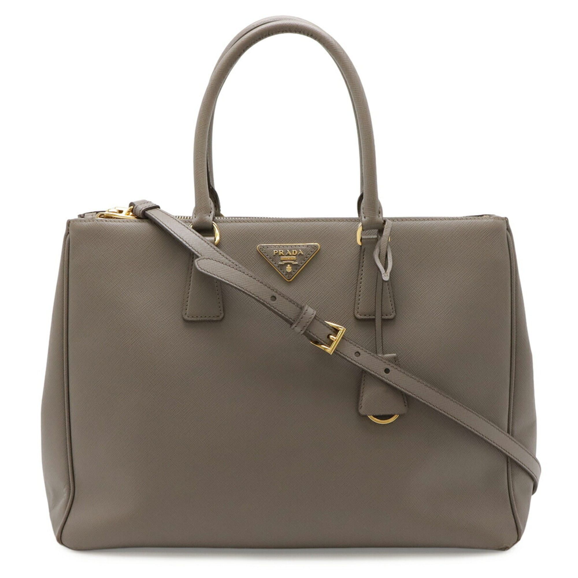 Prada PRADA Galleria Medium Handbag/Shoulder Bag, Saffiano Leather, Argilla, Greige, 1BA786 Size ONE SIZE - 1 Thumbnail