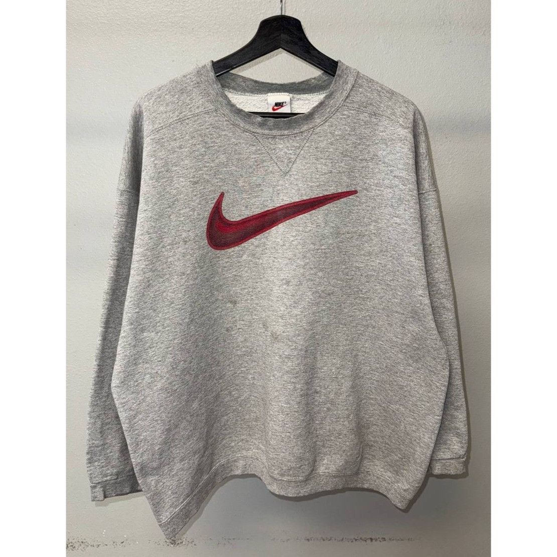 Nike Vintage 90s Nike Pullover Sweatshirt Big Swoosh Made In USA Size US L / EU 52-54 / 3 - 1 Thumbnail