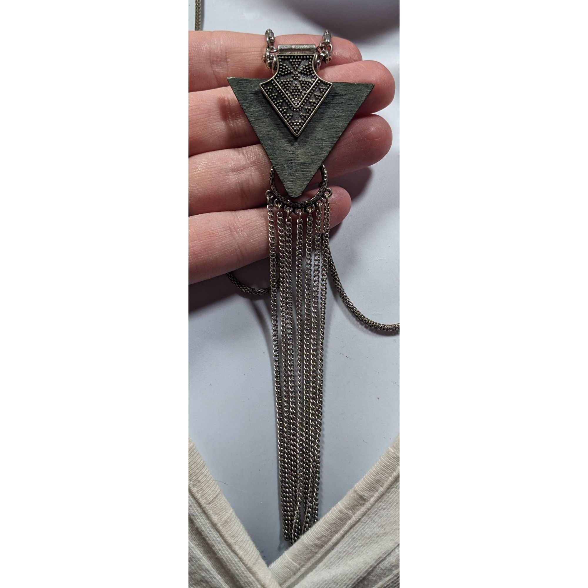 Other Southwestern Arrow And Chain Tassel Wood And Metal Necklace Size ONE SIZE - 3 Thumbnail