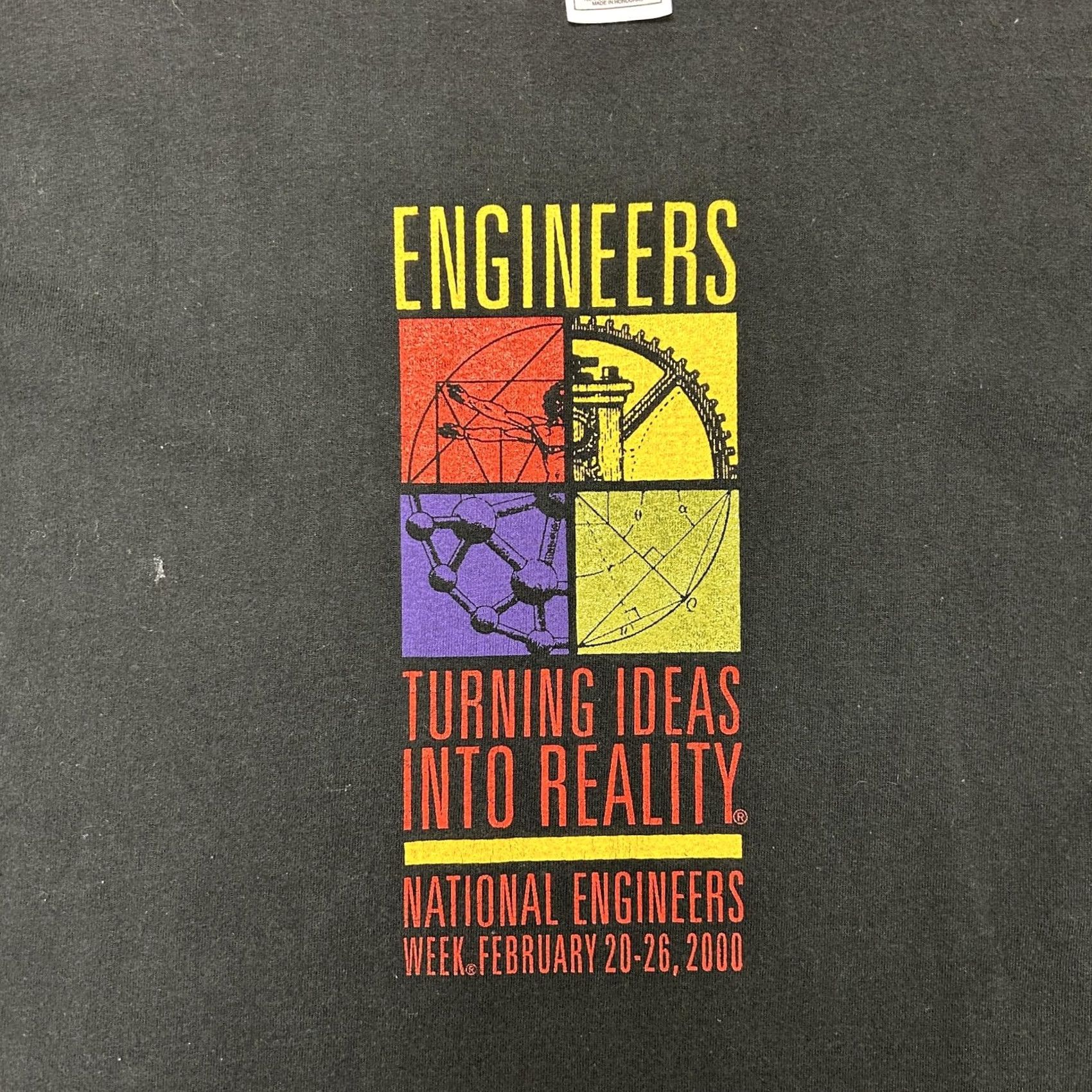 Fruit Of The Loom VINTAGE 2000 Engineers Week Carngie Shirt Mens XL Black Fruit Of The Loom Tee Size US XL / EU 56 / 4 - 3 Thumbnail