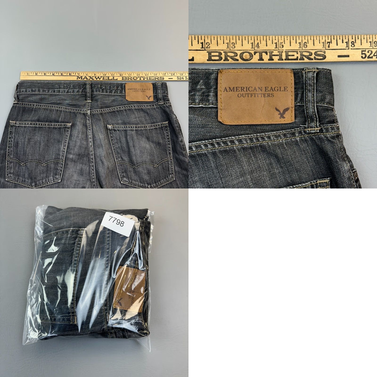 American Eagle Outfitters VINTAGE American Eagle Jeans Mens 32x32 34x32 Charcoal Wash Slim Straight Casual Whisker Size US 32 / EU 48 - 9 Thumbnail