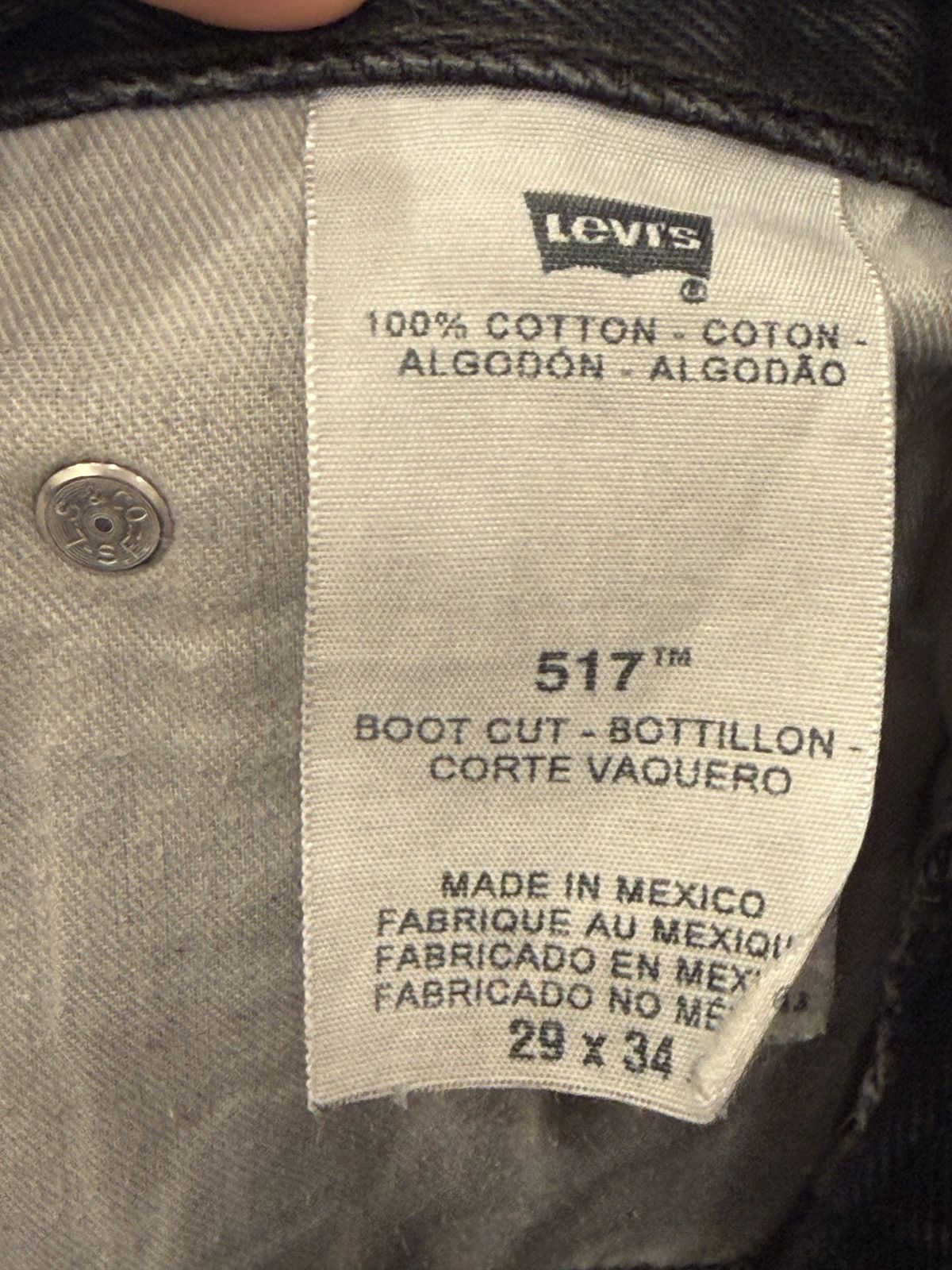 Levi's Vintage Levi’s 517 Black Faded Bootcut Jeans Size US 28 / EU 44 - 4 Thumbnail