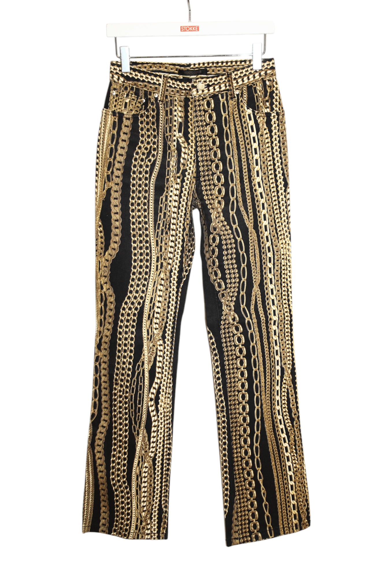 Roberto Cavalli Made in Italy. Roberto Cavalli Gold Chain Y2K Luxury Jeans Size US 28 / EU 44 - 1 Thumbnail