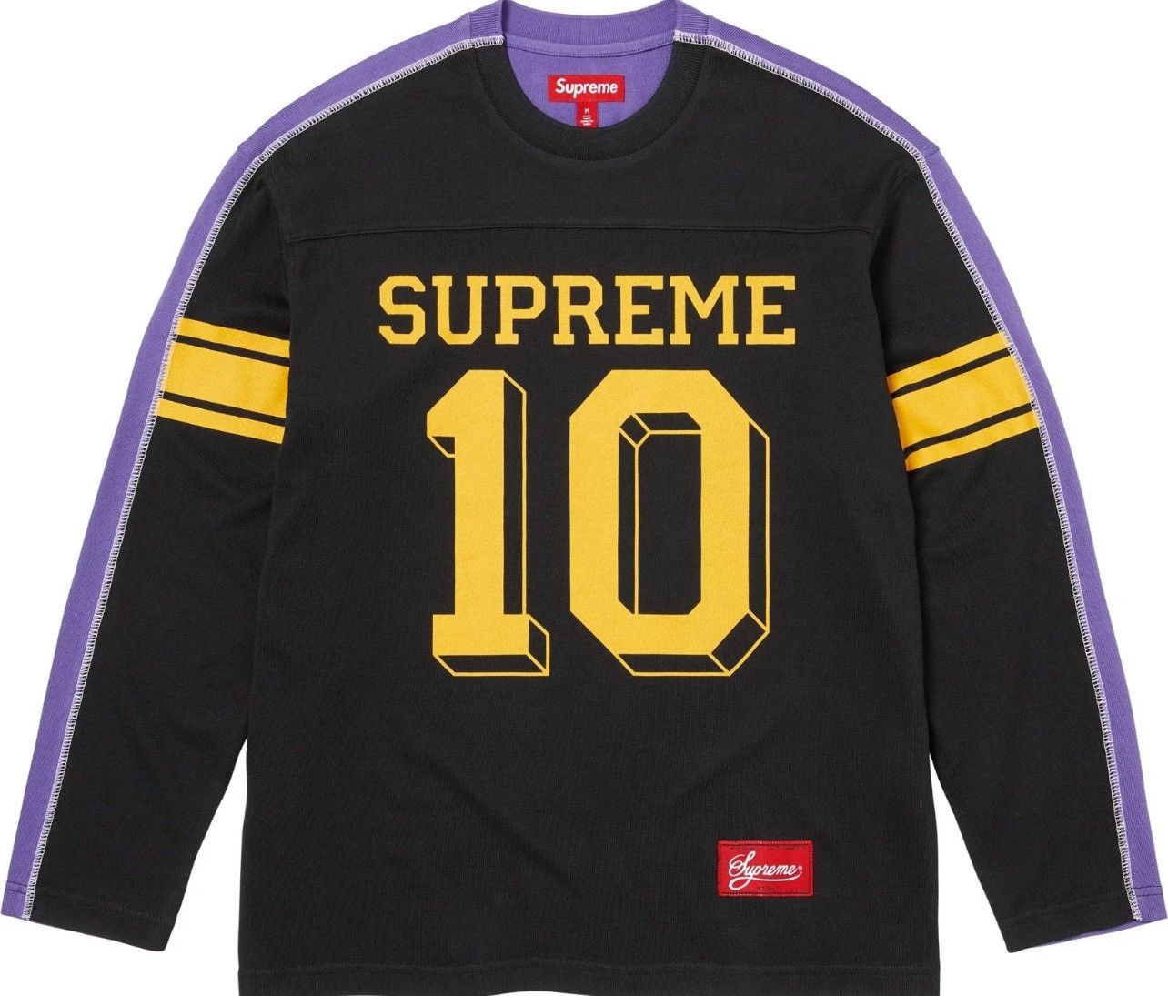 Supreme FW25 Split L/S Football Top Black Size Small New