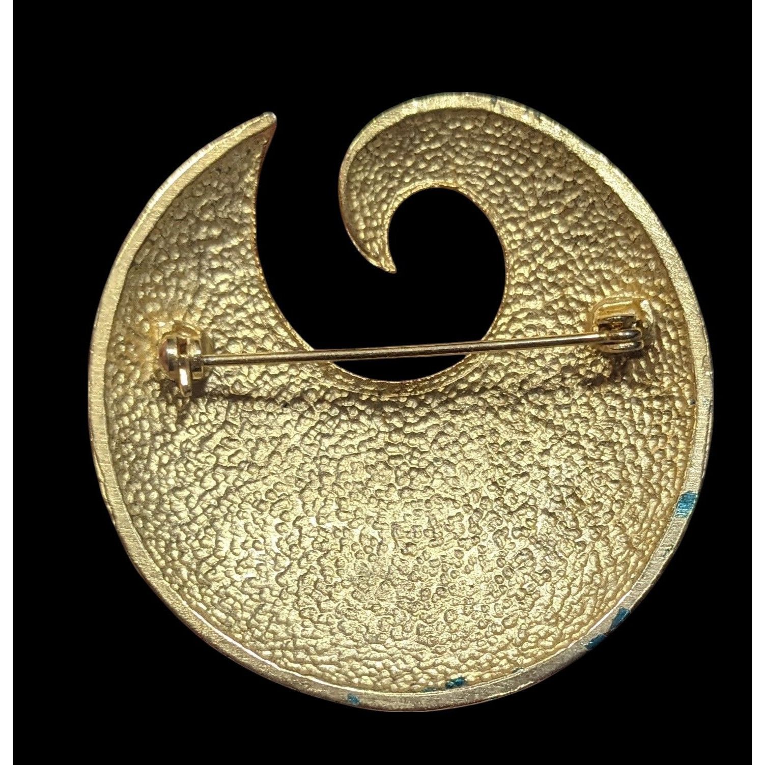 Other Vintage Blue And Gold Swirl Metal And Enamel Brooch Size ONE SIZE - 2 Thumbnail