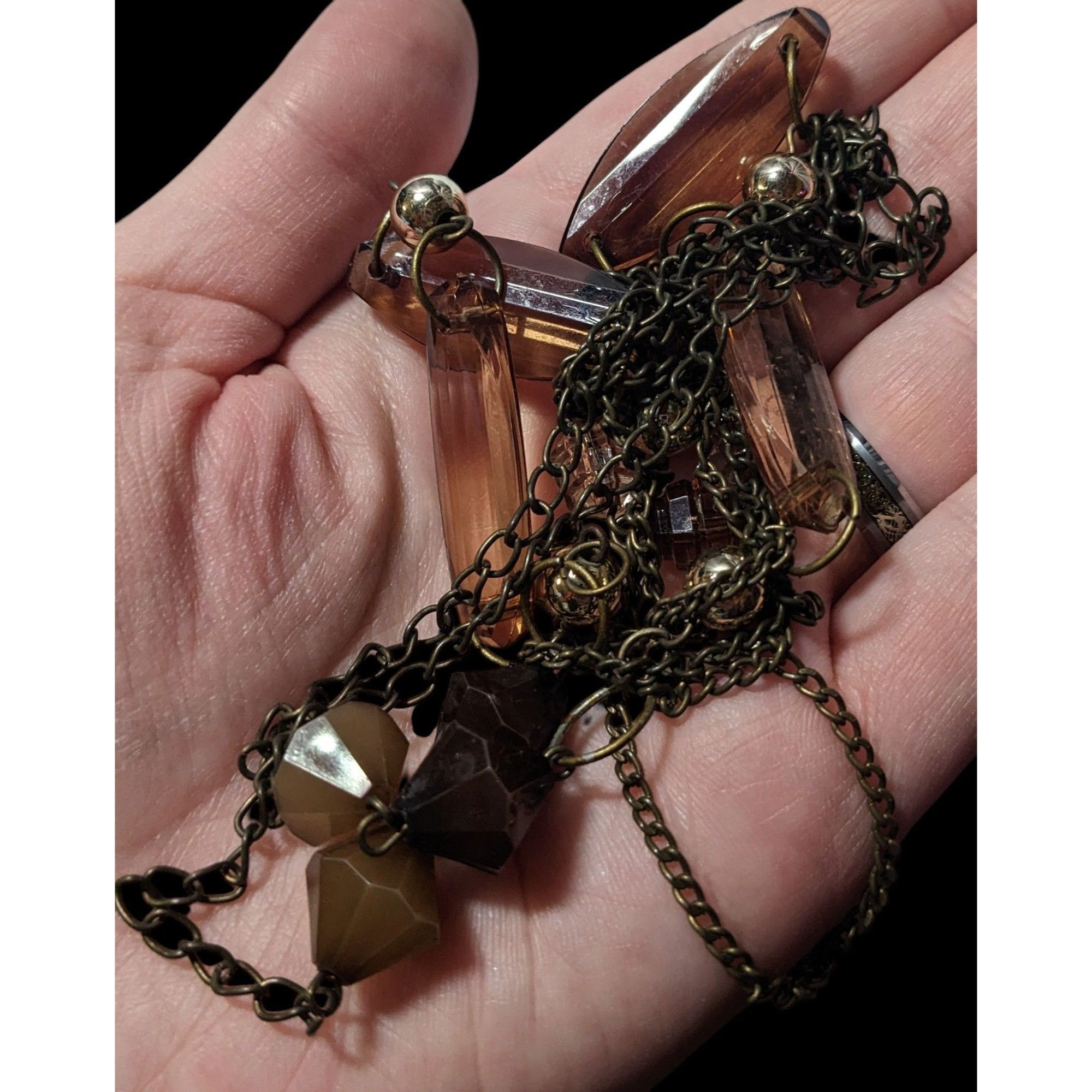 Other Retro Earth Tone Multilayer Gemmed Chain Necklace Size ONE SIZE - 7 Thumbnail