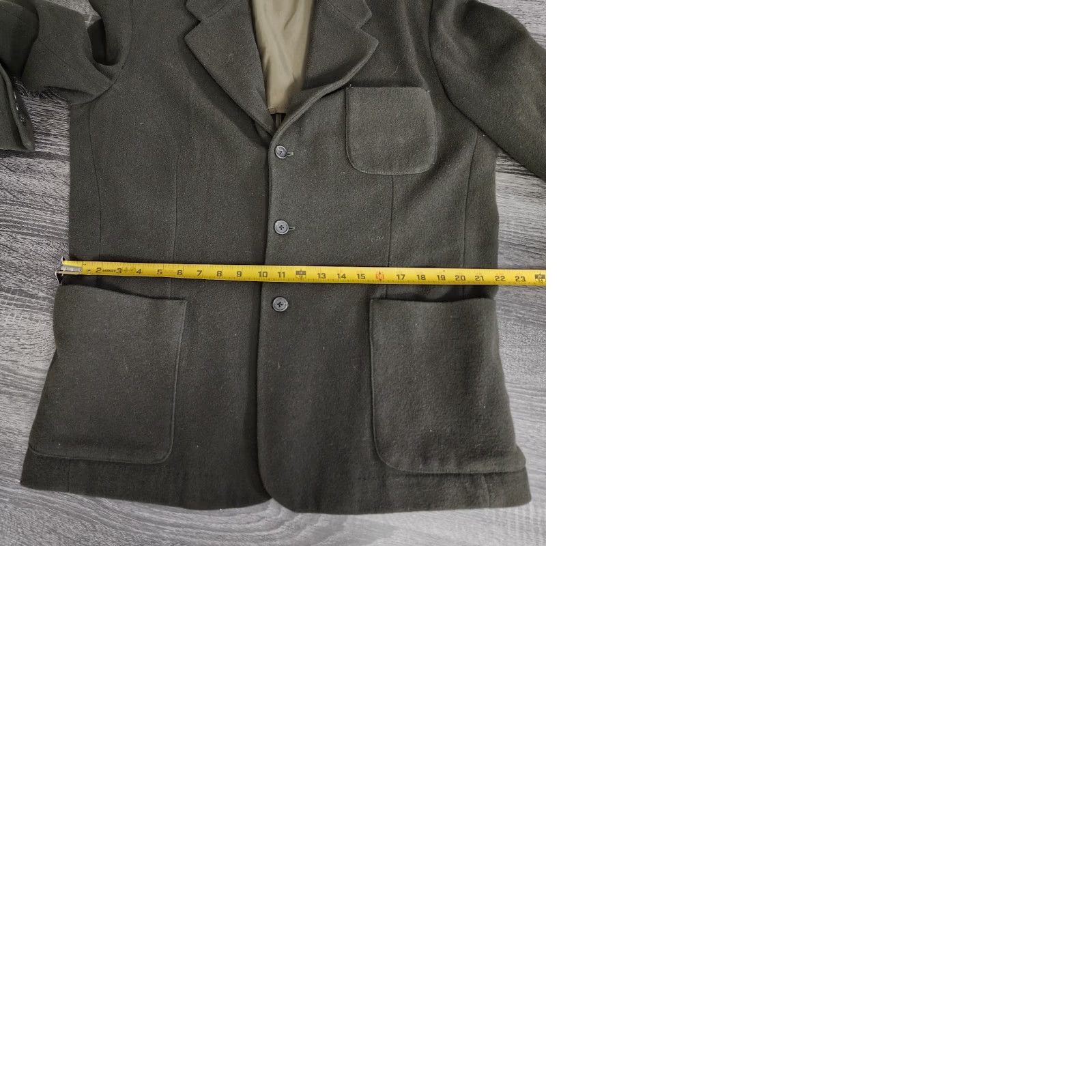 J.Crew VINTAGE J.CREW Blazer Coat Mens Large Wool Blend Green Jacket 90s Y2k Overcoat Mens Size 42R - 9 Thumbnail