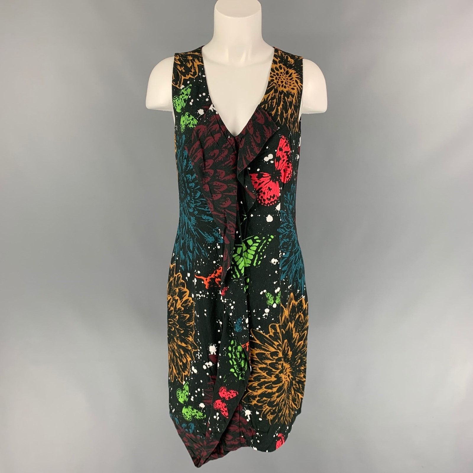 John Richmond JOHN RICHMOND Size 6 Multi-Color Print Viscose Shift Dress Size M / US 6-8 / IT 42-44 - 1 Thumbnail