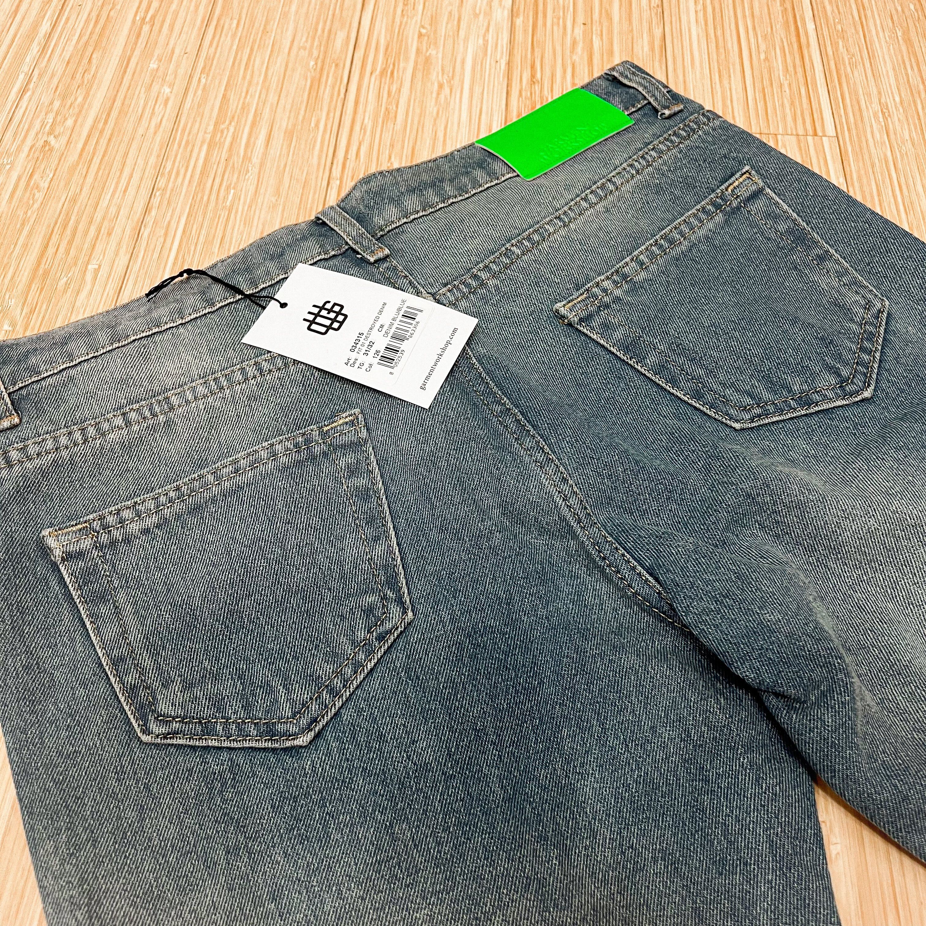 Garment Project Garment Workshop FIT01 Destroyed Blue Denim Size US 31 - 3 Thumbnail