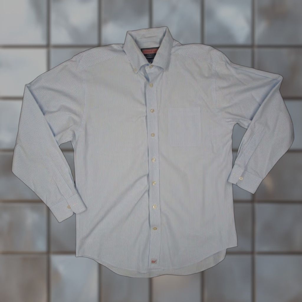 Vineyard Vines VINEYARD VINES Murray Shirt Mens Medium Blue Striped Button-Up Long Sleeve Cotton Classic Preppy Workwear Size US M / EU 48-50 / 2 - 1 Thumbnail