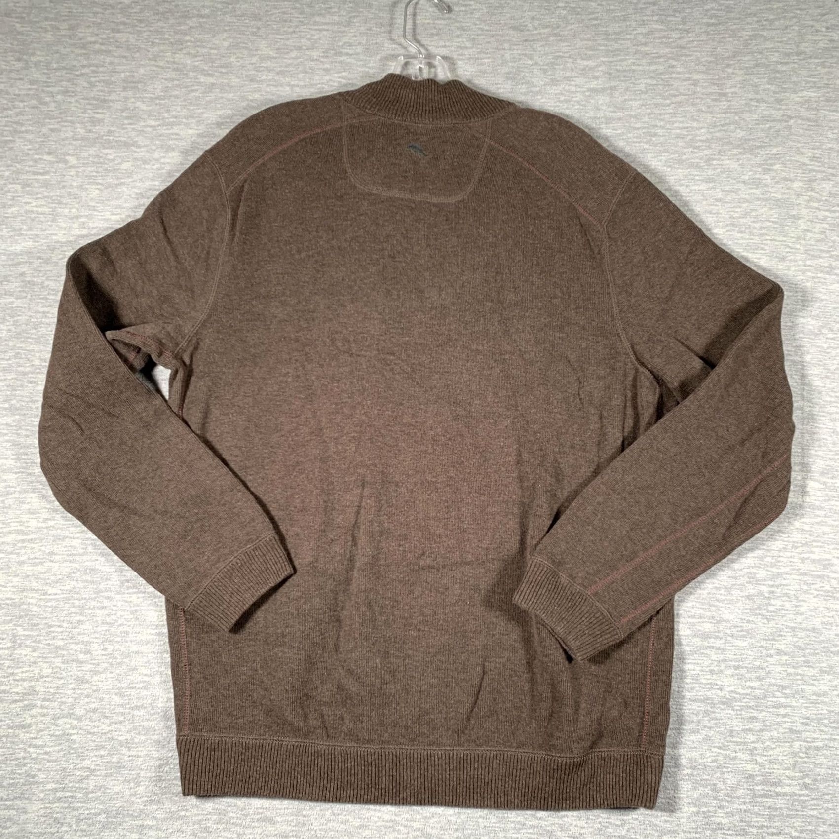 Tommy Bahama Tommy Bahama Sweater Mens Large Brown Reversible 1/4 Zip Mock Neck Pullover Size US L / EU 52-54 / 3 - 5 Thumbnail