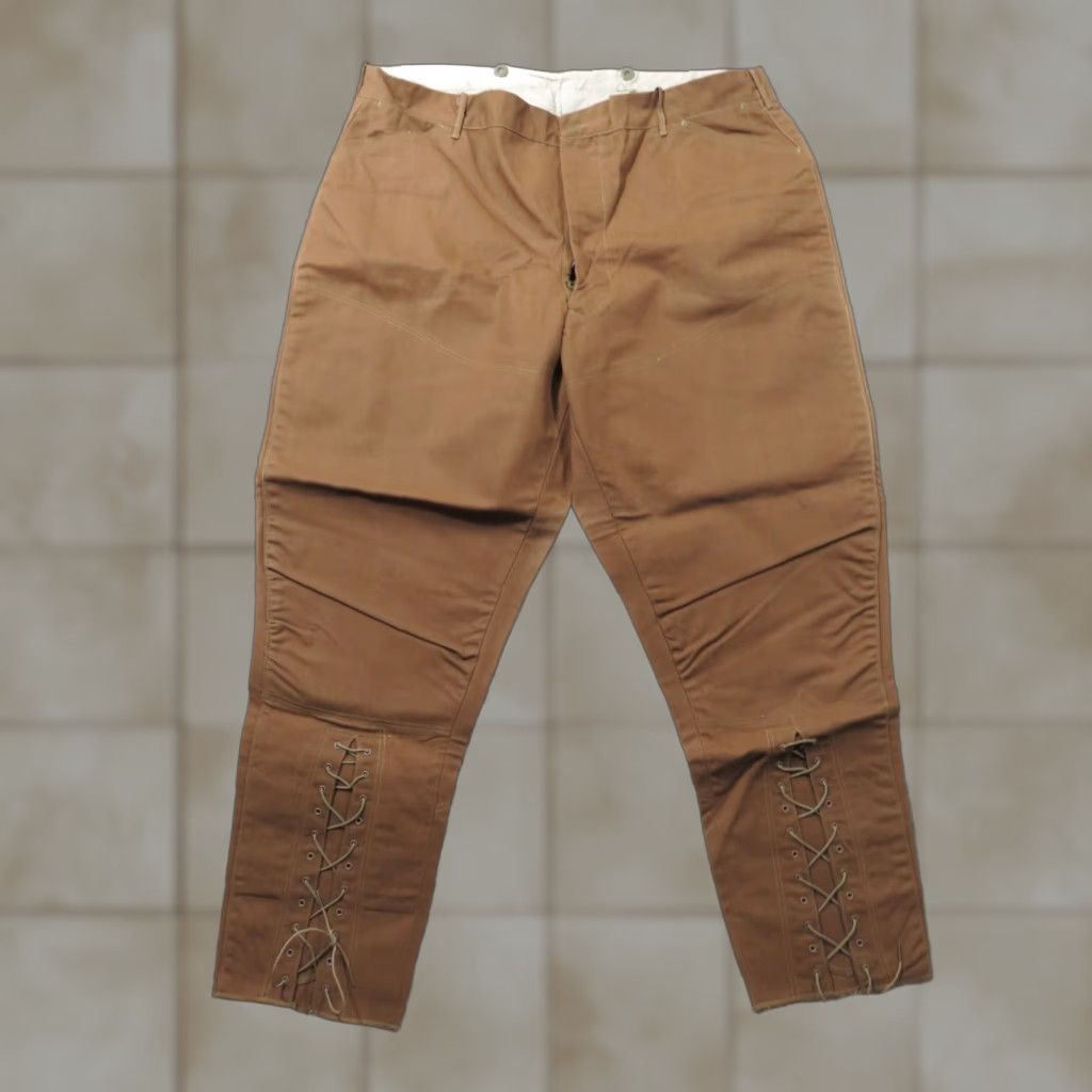 Vintage VINTAGE Duxbak Hunting Pants Canvas 42x30 Button FLY Brown 1920s Mens Adults Size US 42 / EU 58 - 1 Thumbnail