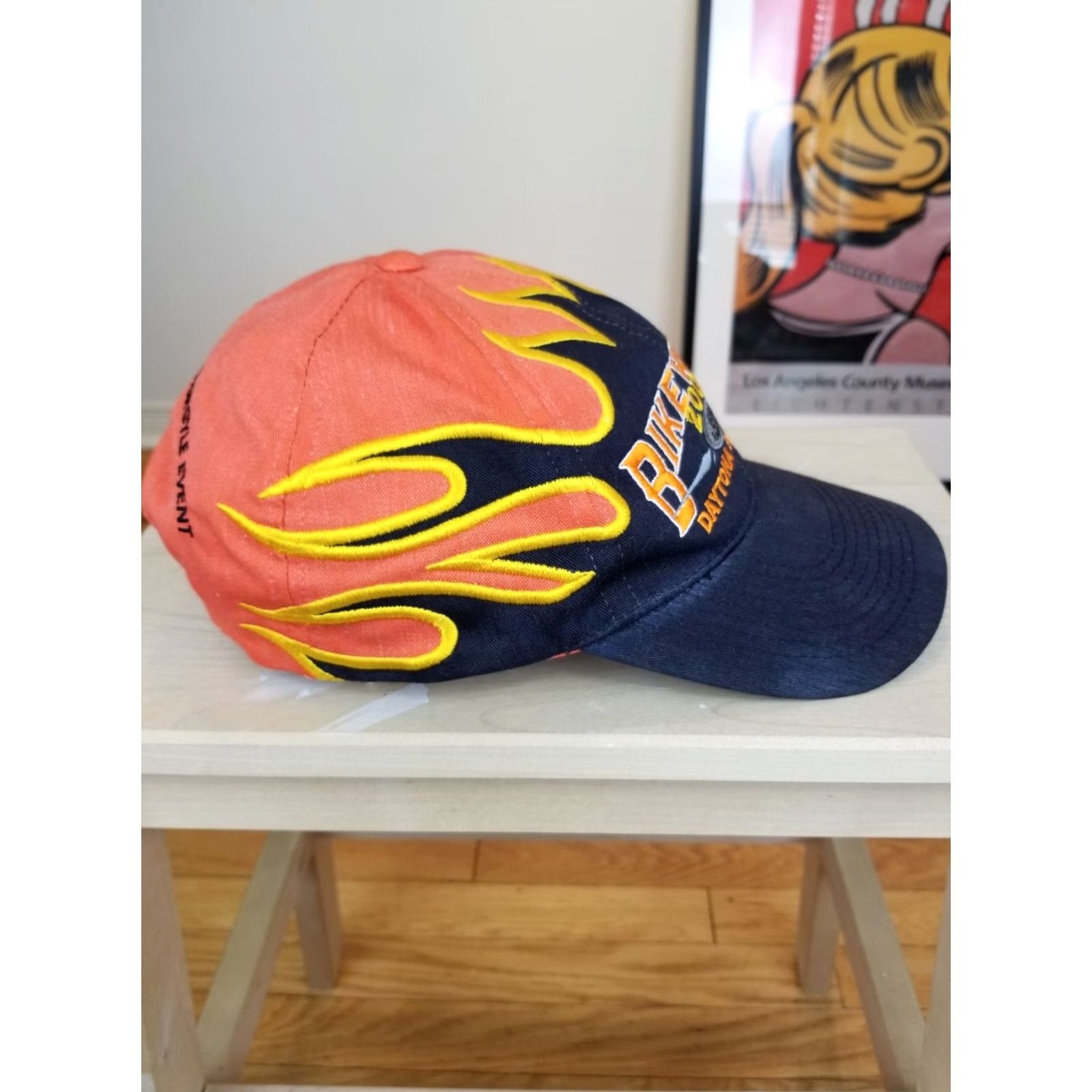 Vintage VINTAGE 2002 BIKE WEEK DAYTONA BEACH FLORIDA FLAME MOTOTCYCLE EVENT HAT CAP Mens One Size Orange Baseball Cap GOOD CONDITION Size ONE SIZE - 5 Thumbnail