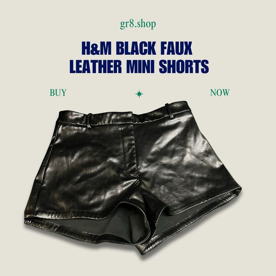 H&M H&M Black Faux Leather Mini Shorts Size 12 Womens High-Waist Size 34" / US 12 / IT 48 - 1 Thumbnail
