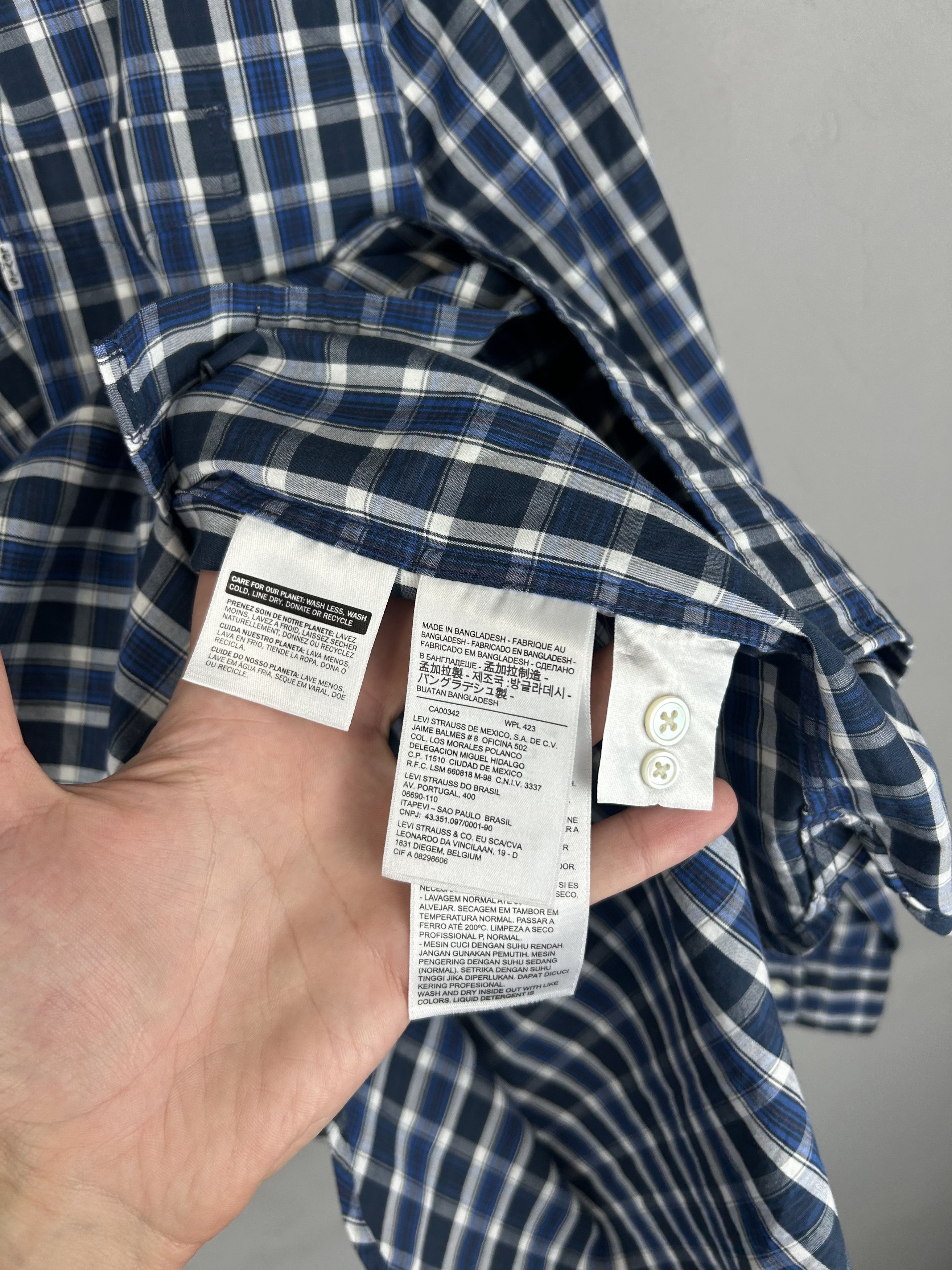 Levi's Levi's Check Shirt Blue White Tab Long Sleeve Oldmoney Size US L / EU 52-54 / 3 - 8 Thumbnail