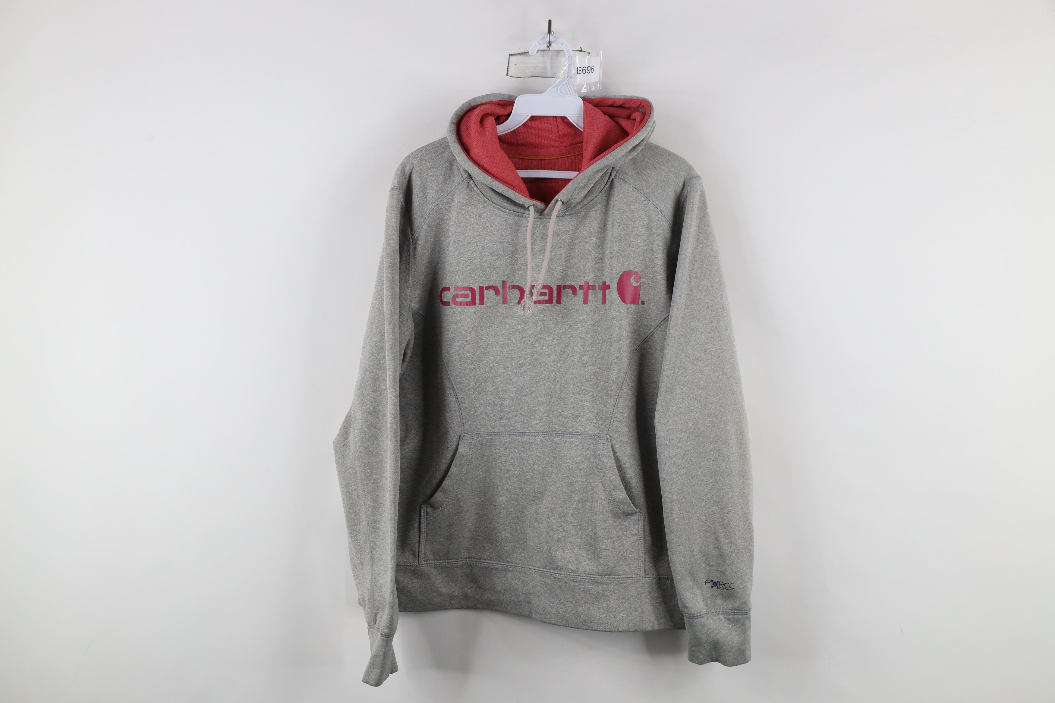 Carhartt × Vintage Vintage Y2K Carhartt Spell Out Hoodie Sweatshirt Gray Size L / US 10 / IT 46 - 1 Thumbnail