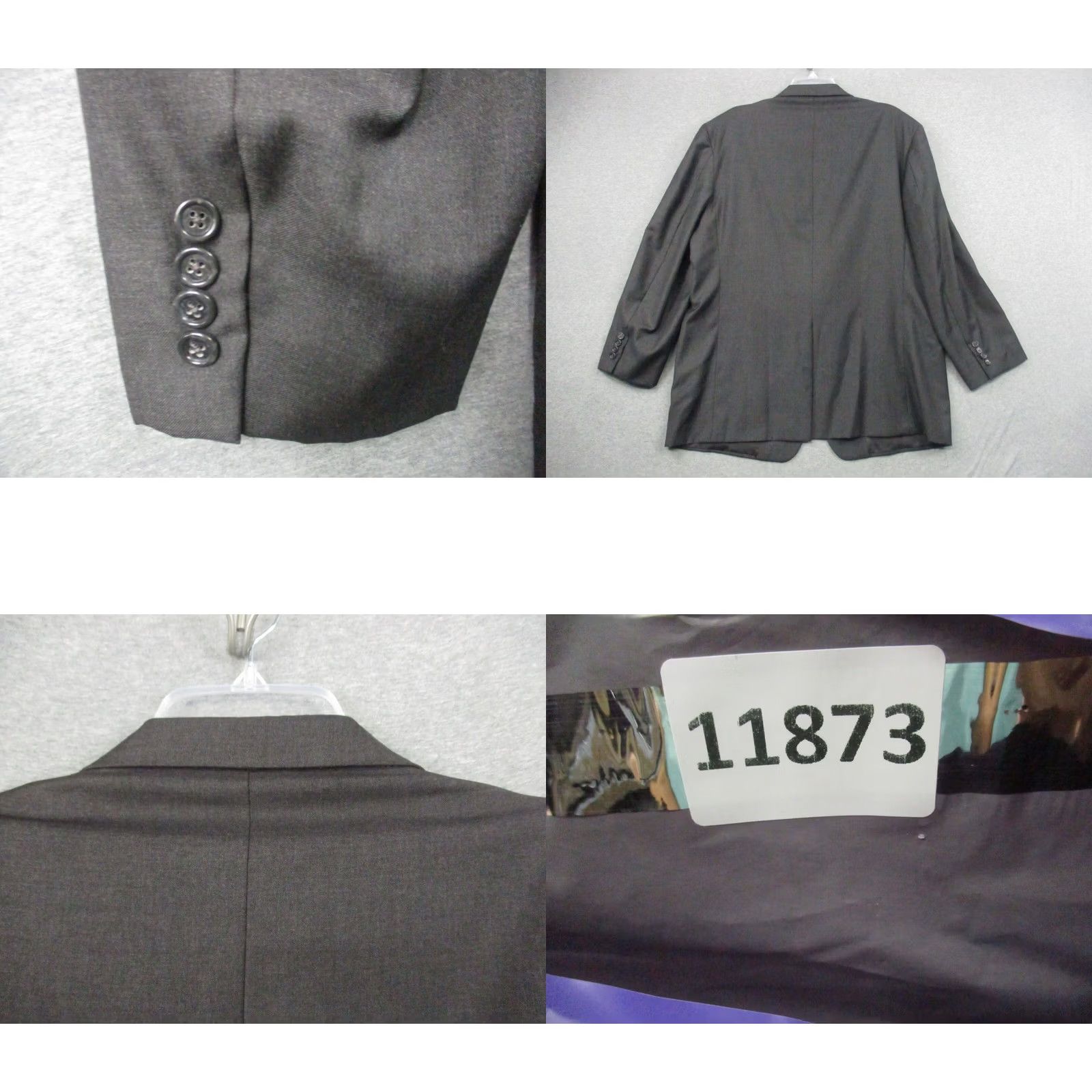 Vintage Hickey Freeman Solid Black Wool Blazer Jacket 48R EUC Mens Blazer Size 48R - 9 Thumbnail
