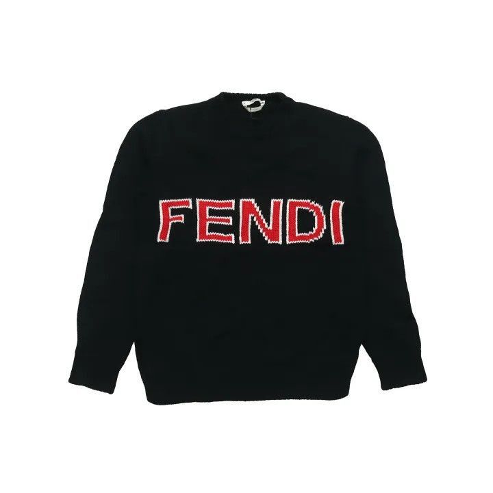 FENDI Black Knit Sweater with Logo -2507