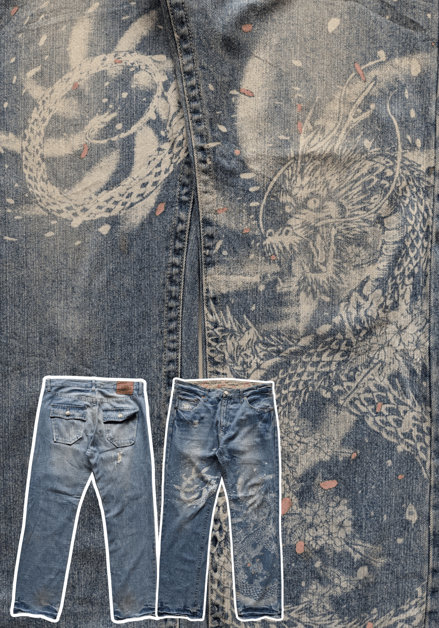 KURO × Le Grande Bleu (L.G.B.) × Tornado Mart Japanese dragon motif Size US 37 - 1 Thumbnail
