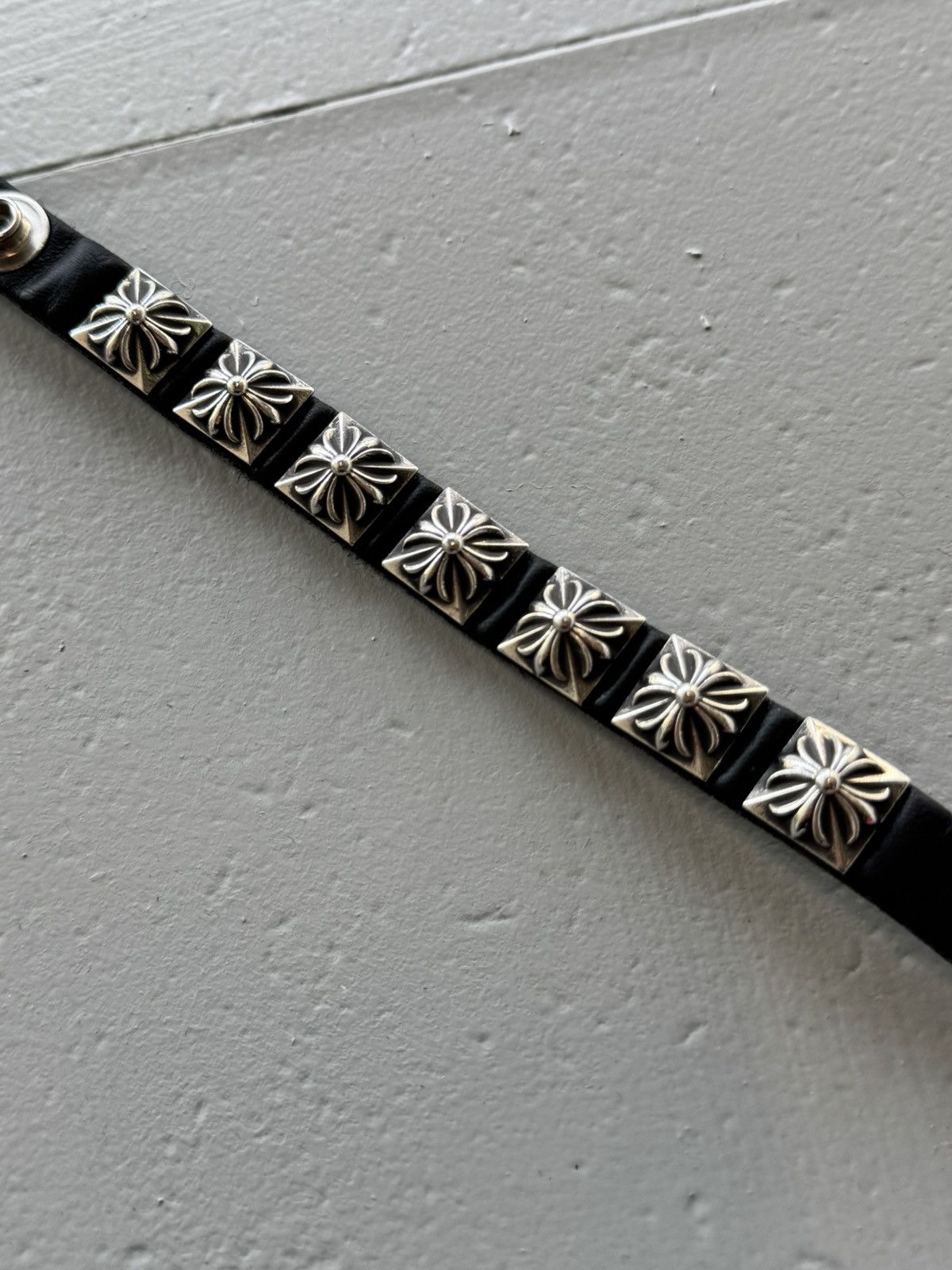 Chrome Hearts Chrome Hearts silver plus leather bracelet Size ONE SIZE - 5 Thumbnail