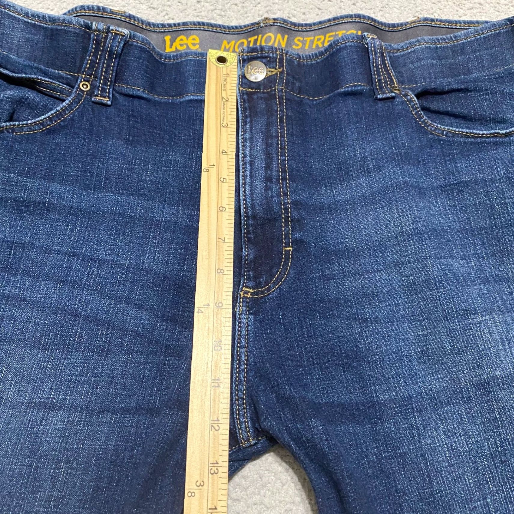 Lee Lee Jeans Mens Jeans 42x30 Blue Denim Dark Wash Straight Leg Motion Stretch Regular Fit 5-Pocket Mens with Logo Button Zip Black Label? Size US 42 / EU 58 - 7 Thumbnail