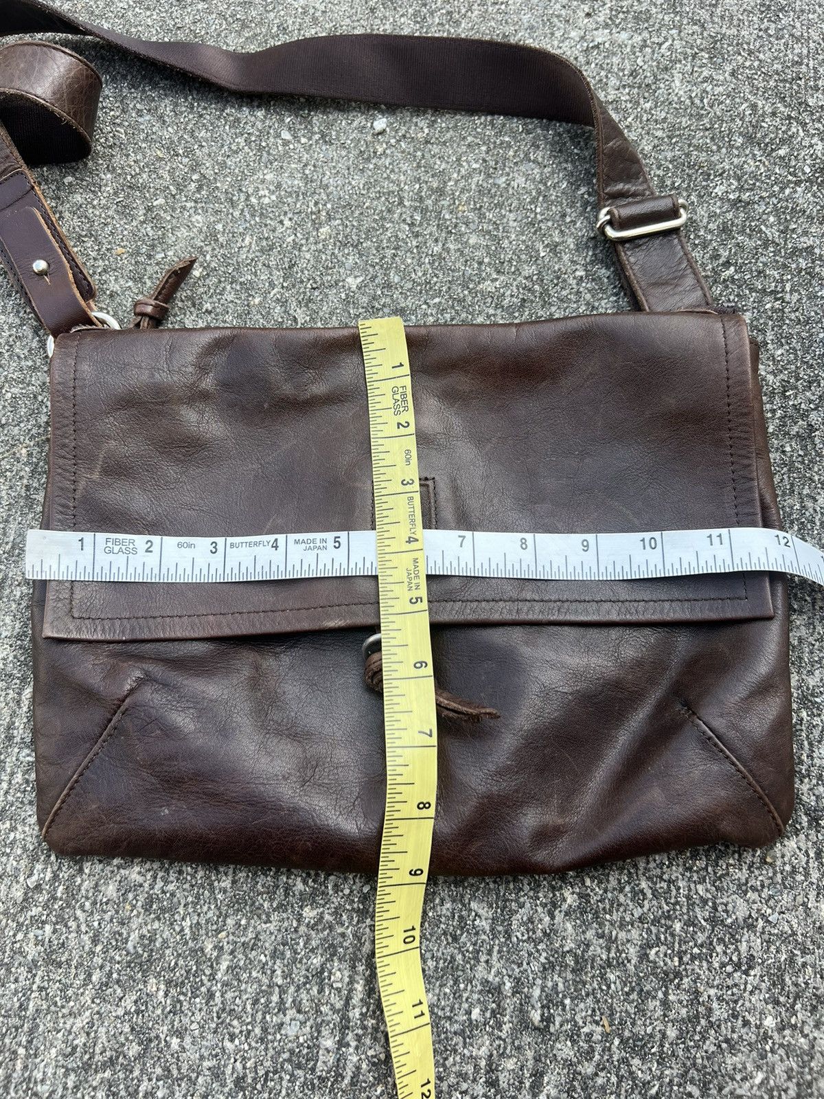 Leather Vintage Indeed Japan Pewter Patina Leather Sling Bag Size ONE SIZE - 13 Thumbnail