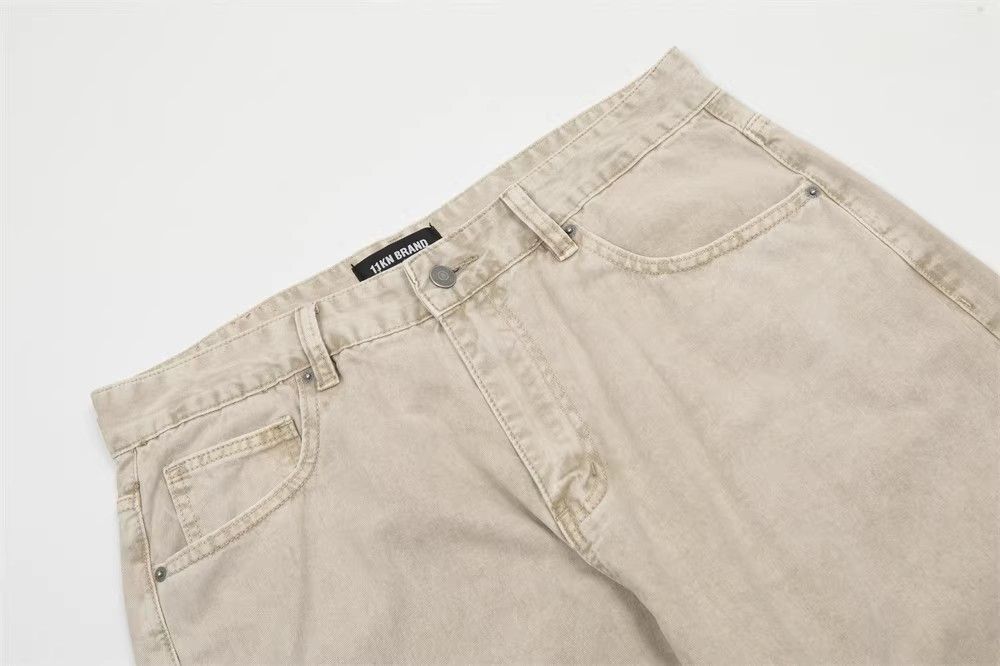 Japanese Brand × Jean Men's American retro loose casual washed distressed jeans Size US 32 / EU 48 - 4 Thumbnail