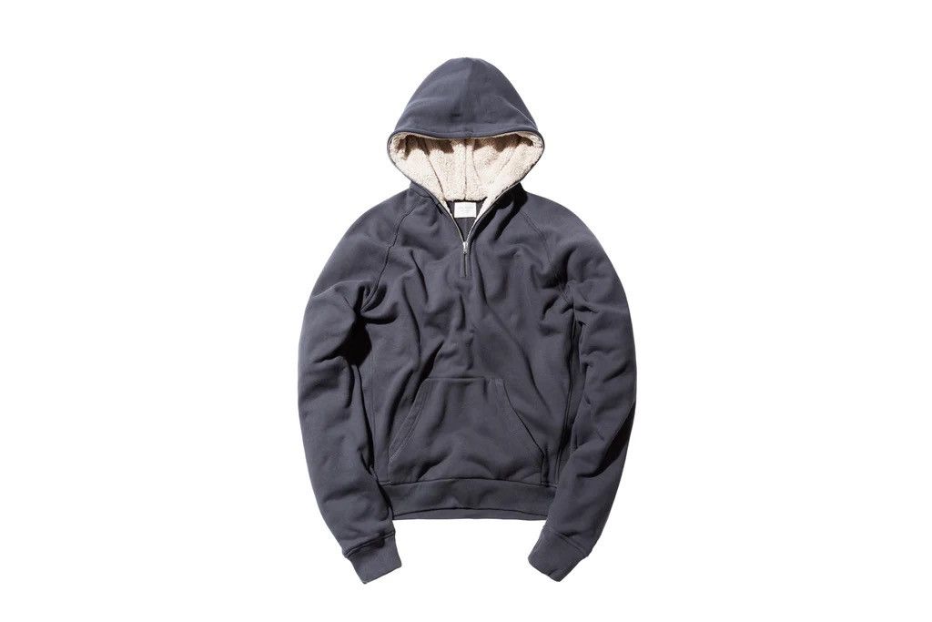 image of Fear Of God Half Zip Sherpa Hoody in Black, Men's (Size XL)