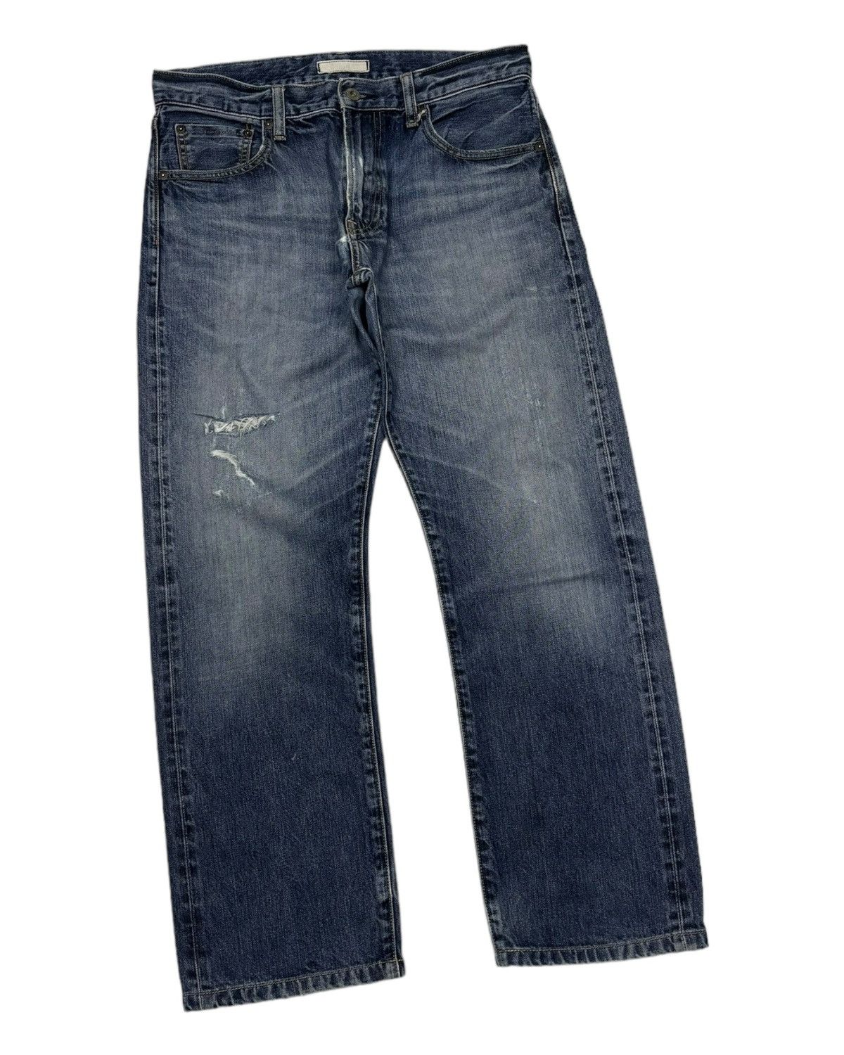 Kapital VINTAGE UNIQLO SELVEDGE DISTRESSED DENIM JEANS Size US 31 - 5 Thumbnail