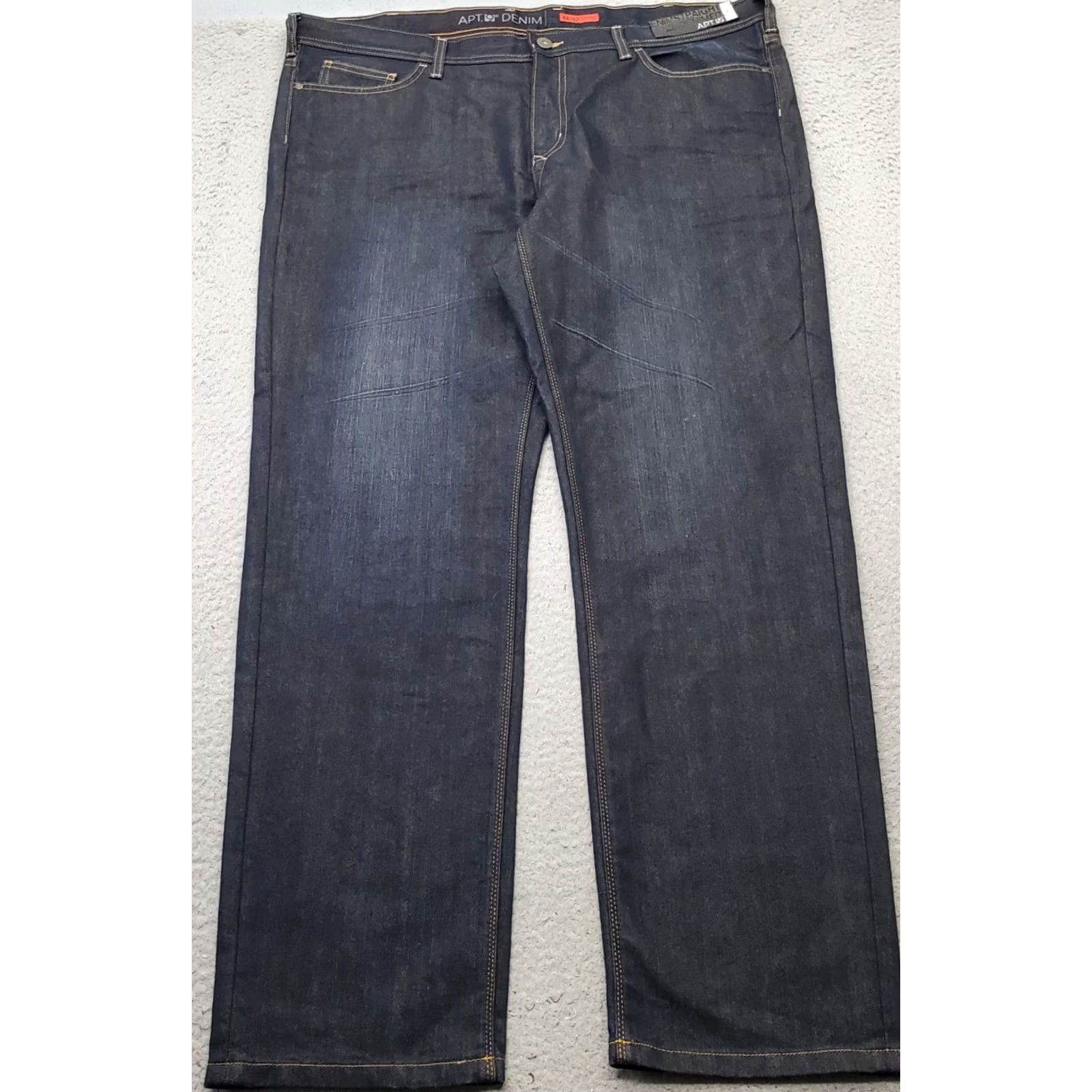 Apt. 9 Apt. 9 Jeans Mens 44/32 Blue Denim Straight Fit 500 Khaki Weft Stretch AP329006X Mens Size 44 Jeans Blue Denim Straight Fit 32 Inseam 5-Pocket NWT Size US 44 / EU 60 - 2 Thumbnail