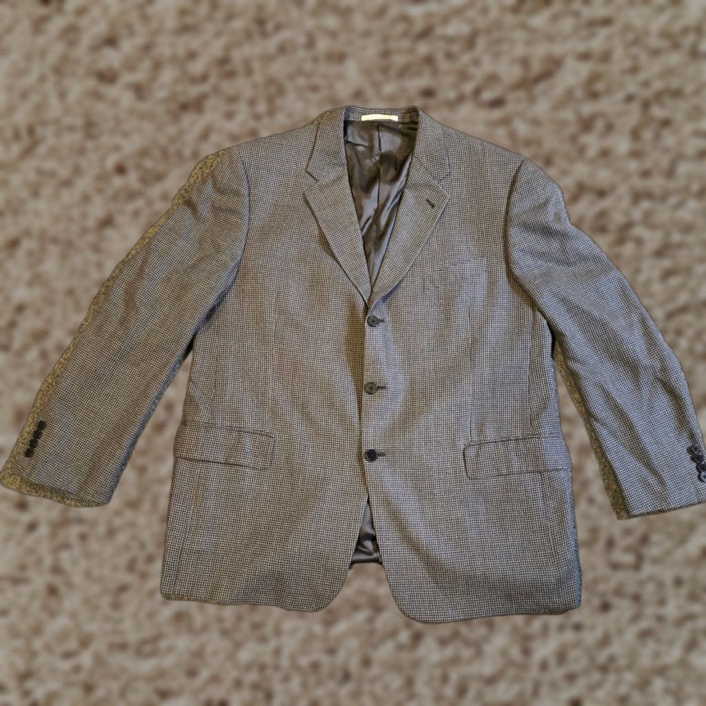 Joseph Abboud Joseph Abboud Blazer Men 46 Gray Wool Silk Tweed 3 Button Career Sport Coat Jacket Coat Blazer Size 46R - 1 Thumbnail