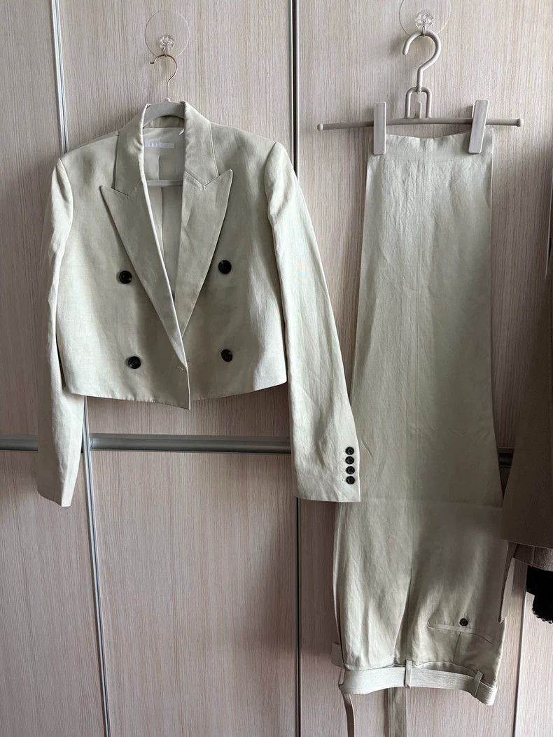 Helmut Lang HELMUT LANG Gray cotton linen suit Size M / US 6-8 / IT 42-44 - 7 Thumbnail