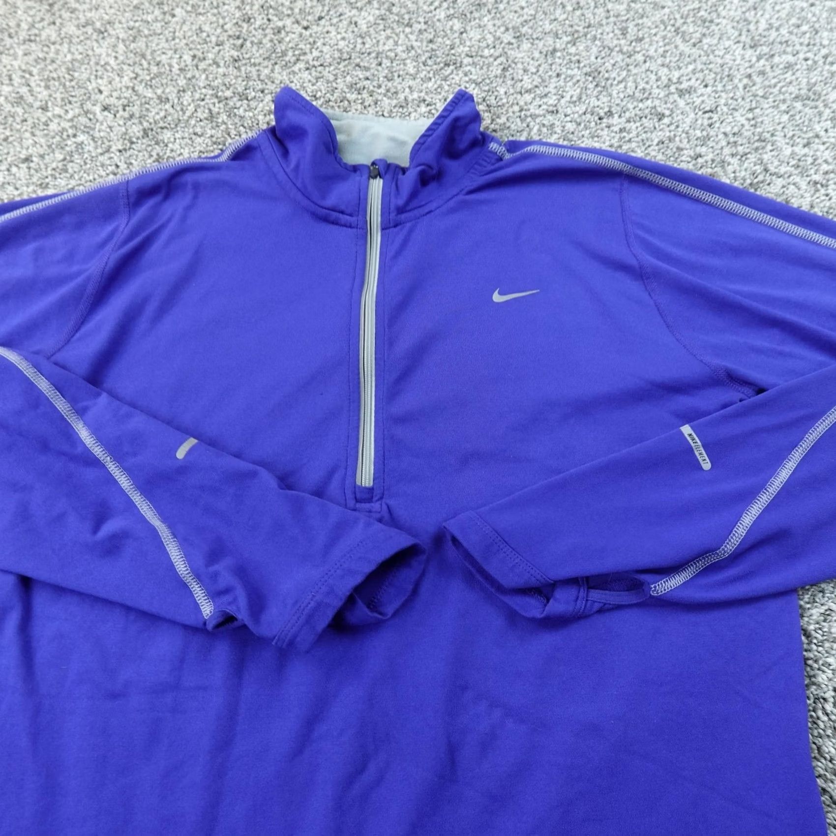 Nike Nike Dri-FIT Pullover Mens L Blue Long Sleeve Running Gym 1/4 Zip Athletic Activewear Size US L / EU 52-54 / 3 - 3 Thumbnail