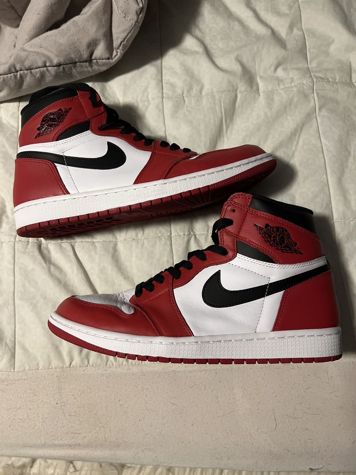 image of Jordan Nike Jordan 1 Retro Chicago 2015 Shoes in Black/White/Red, Men's (Size 11)