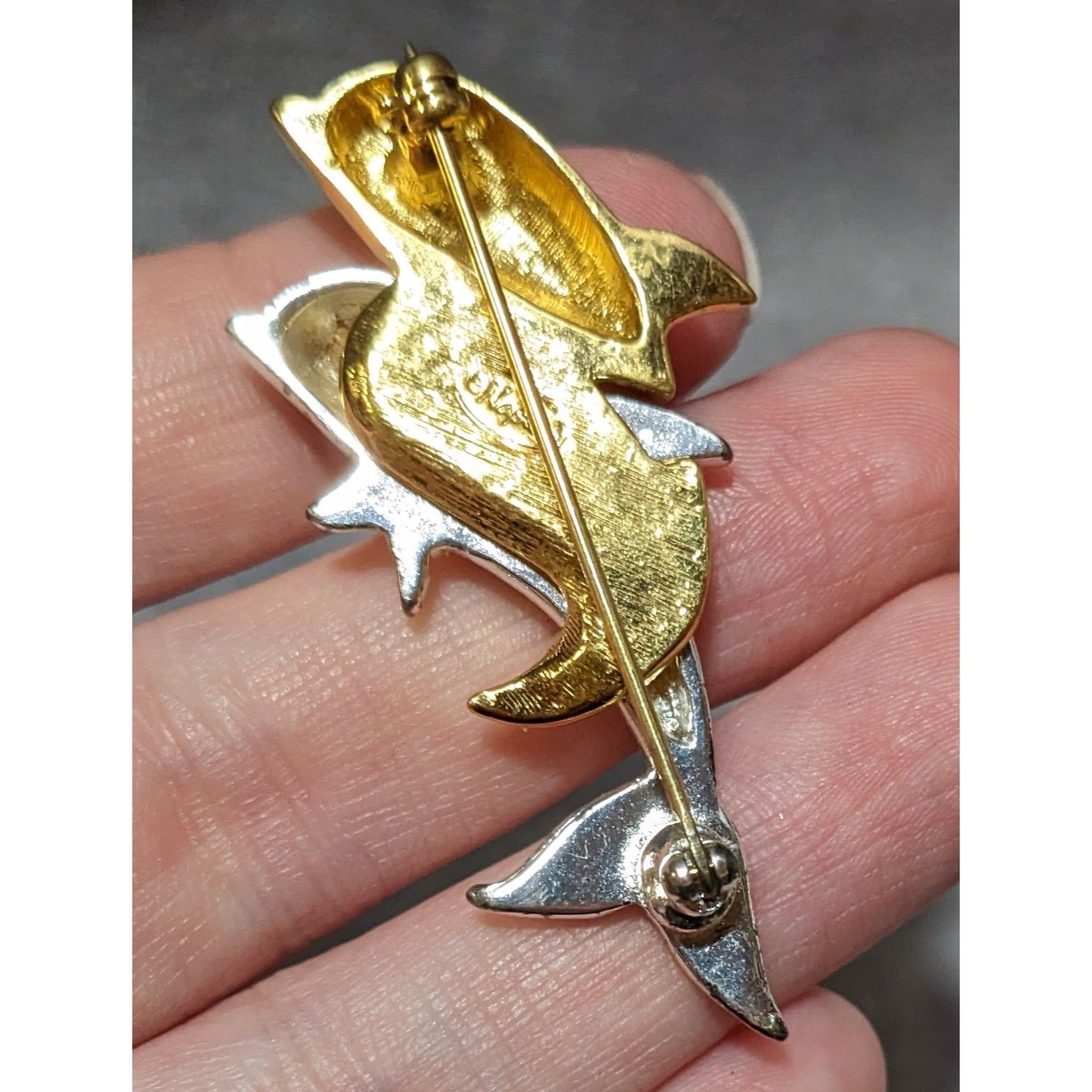 Other Vintage Napier Mixed Metal Tone Dolphin Brooch Size ONE SIZE - 6 Thumbnail