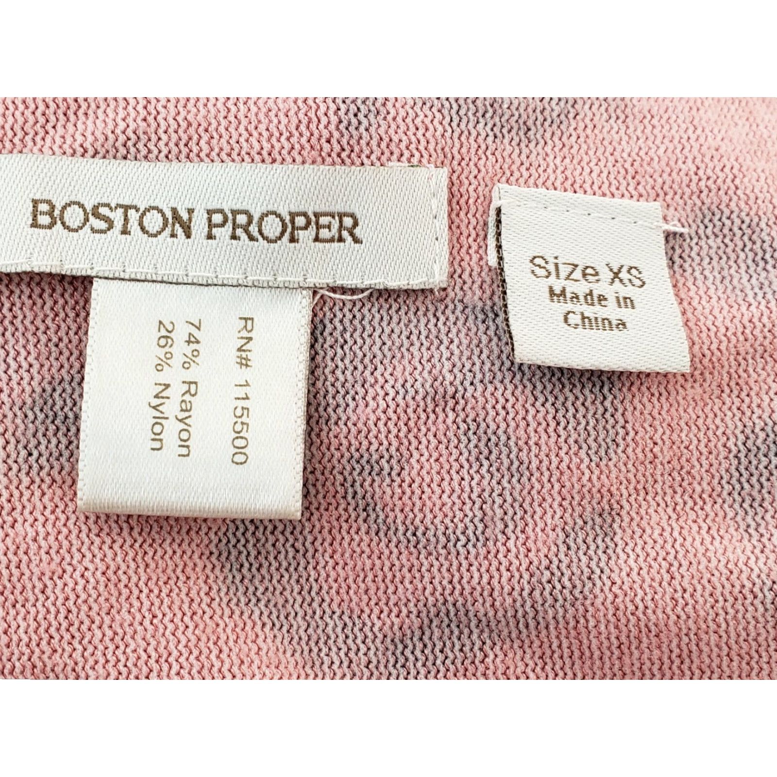 Boston Proper Boston Proper Open Front Sweater Cardigan XS Women Pink Leopard Asymmetrical Hem Long Sleeve Open Front Knit Shirt Size XS / US 0-2 / IT 36-38 - 6 Thumbnail