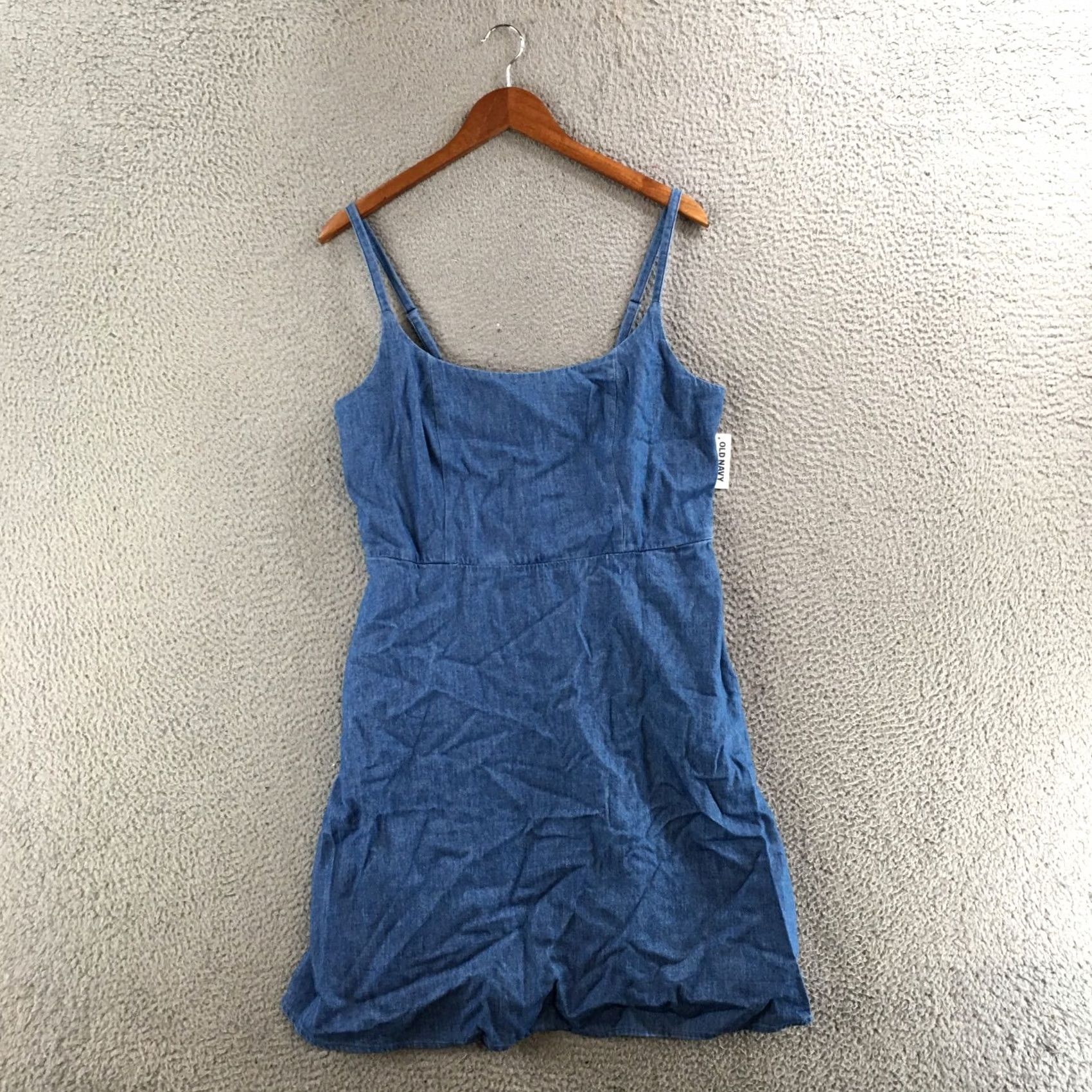 Old Navy Old Navy Dress Womens Large Tall Fit & Flare Smocked Sleeveless Cotton Blue NEW Size L / US 10 / IT 46 - 2 Thumbnail