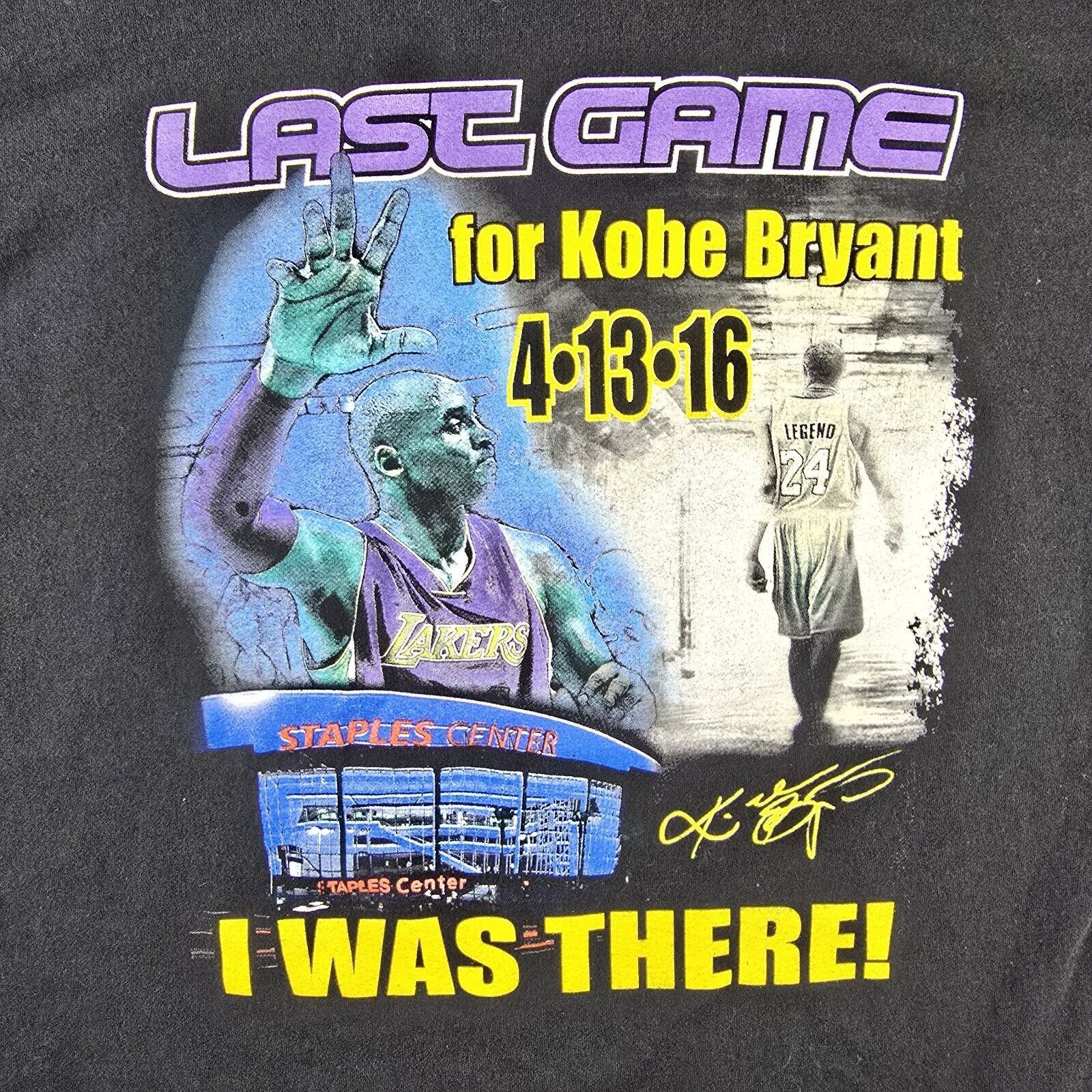 Hanes Lakers Kobe Bryant Last Game Parking Lot Rap Tee Shirt XL Size US XL / EU 56 / 4 - 6 Thumbnail