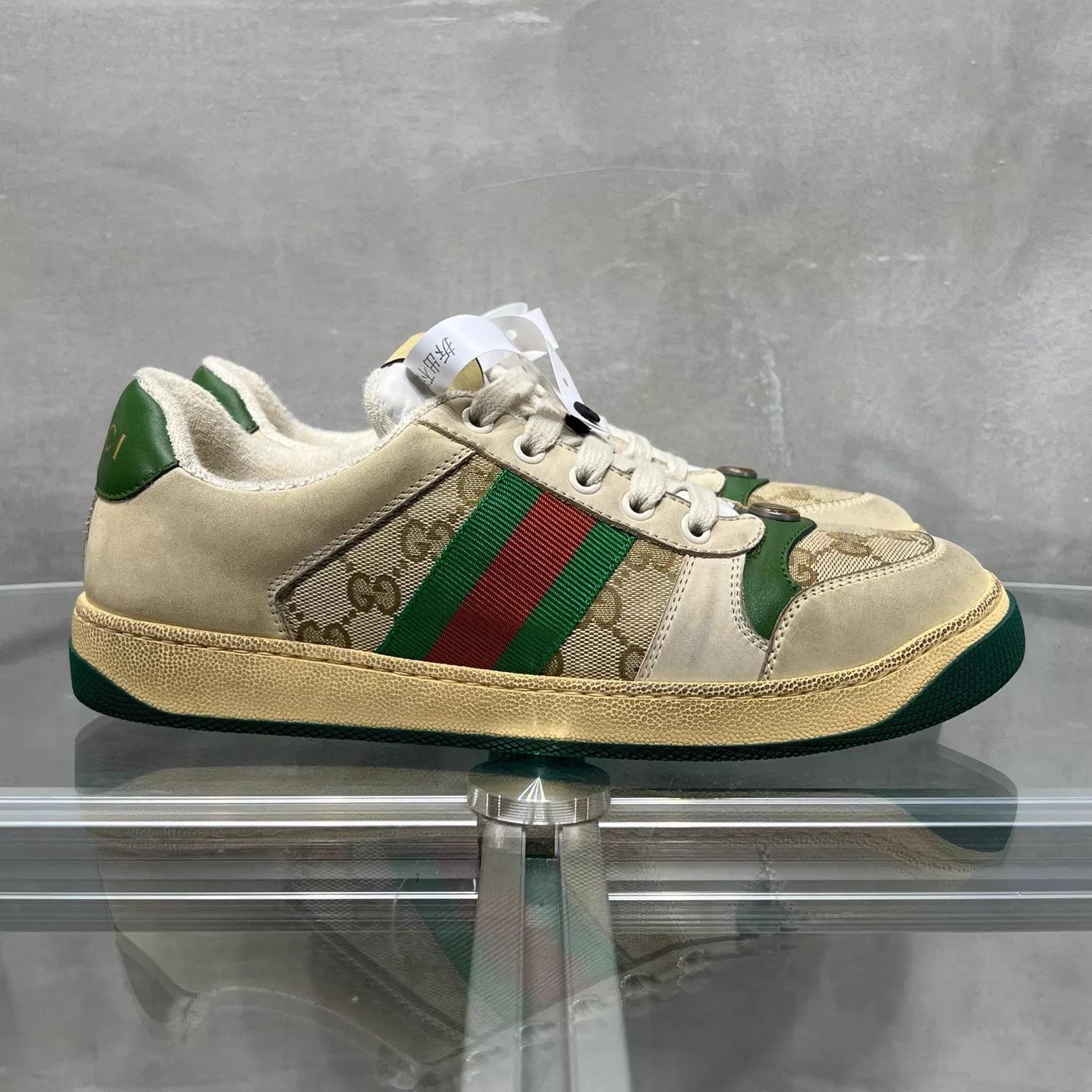 Gucci Gucci Ace Distressed GG Monogram Sneaker EU39 Size US 8.5 / IT 38.5 - 4 Thumbnail