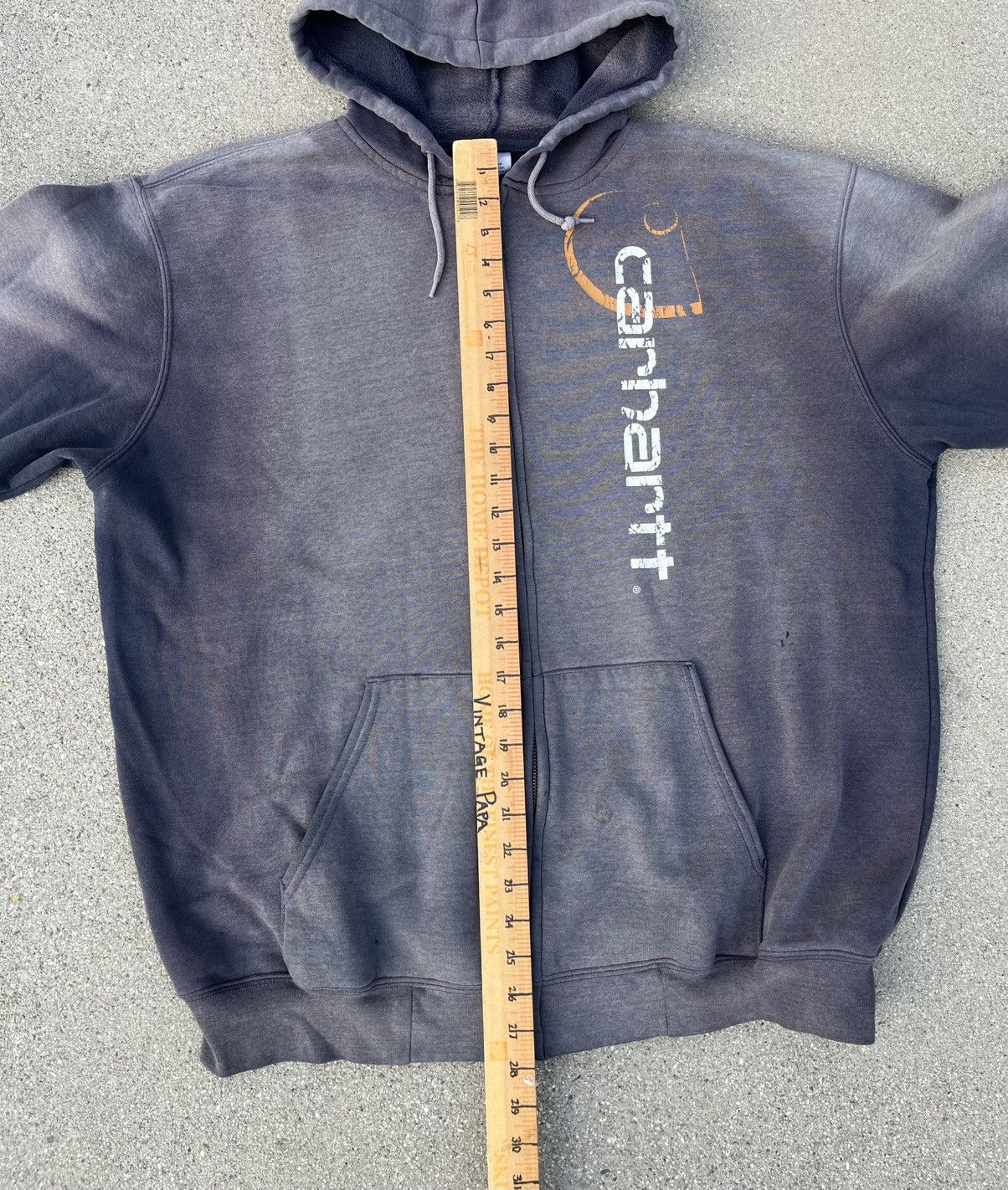 Carhartt Carhartt Hoodie Sun Fade Thrashed Distressed Spellout Zip Up Size US XL / EU 56 / 4 - 5 Thumbnail