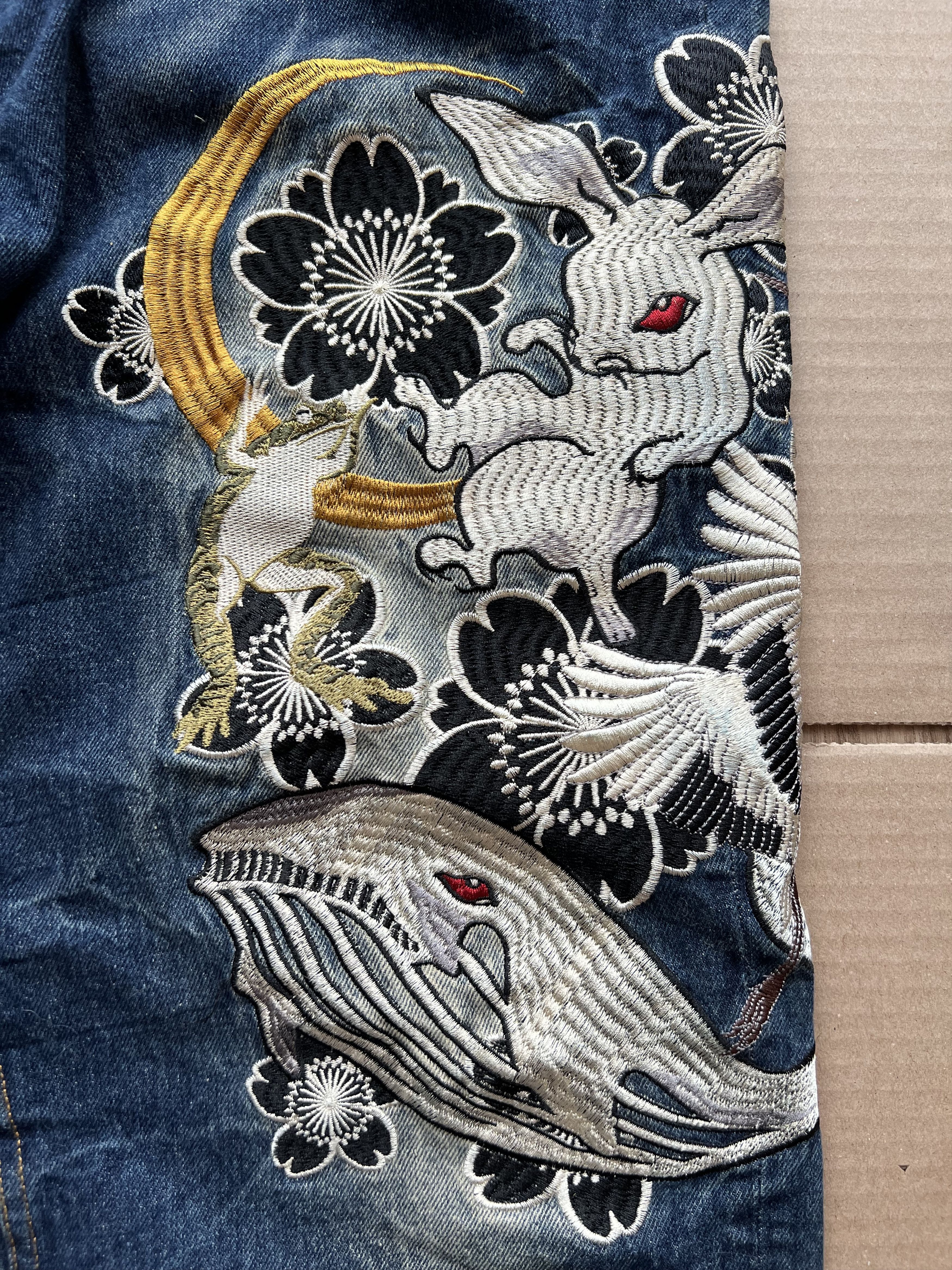 Japanese Brand FUGUTAITEN Embroidered Vintage Japenese Jeans Size US 40 / EU 56 - 3 Thumbnail