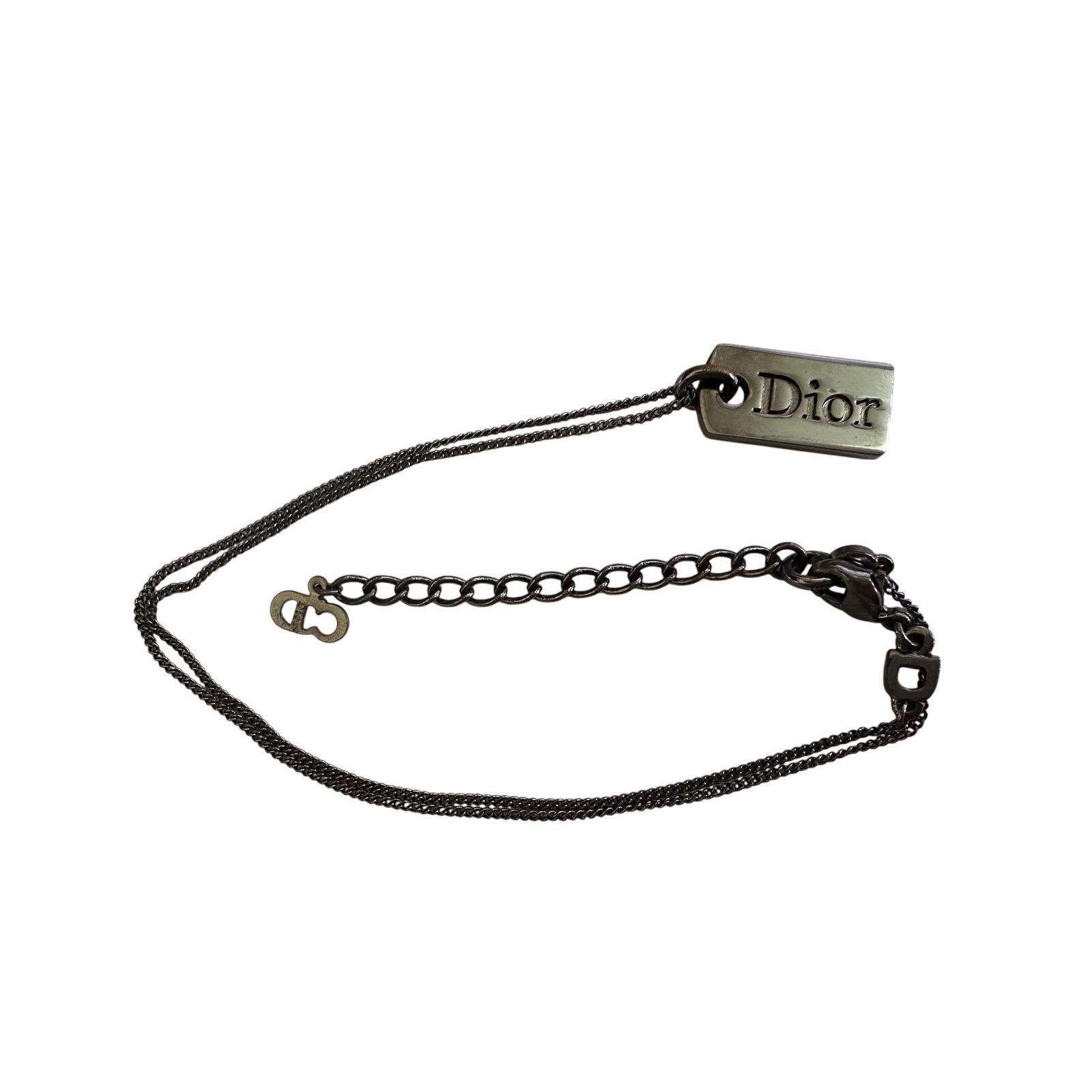 Dior Christian Dior Dog Tag Style Necklace - Gunmetal Size ONE SIZE - 7 Thumbnail