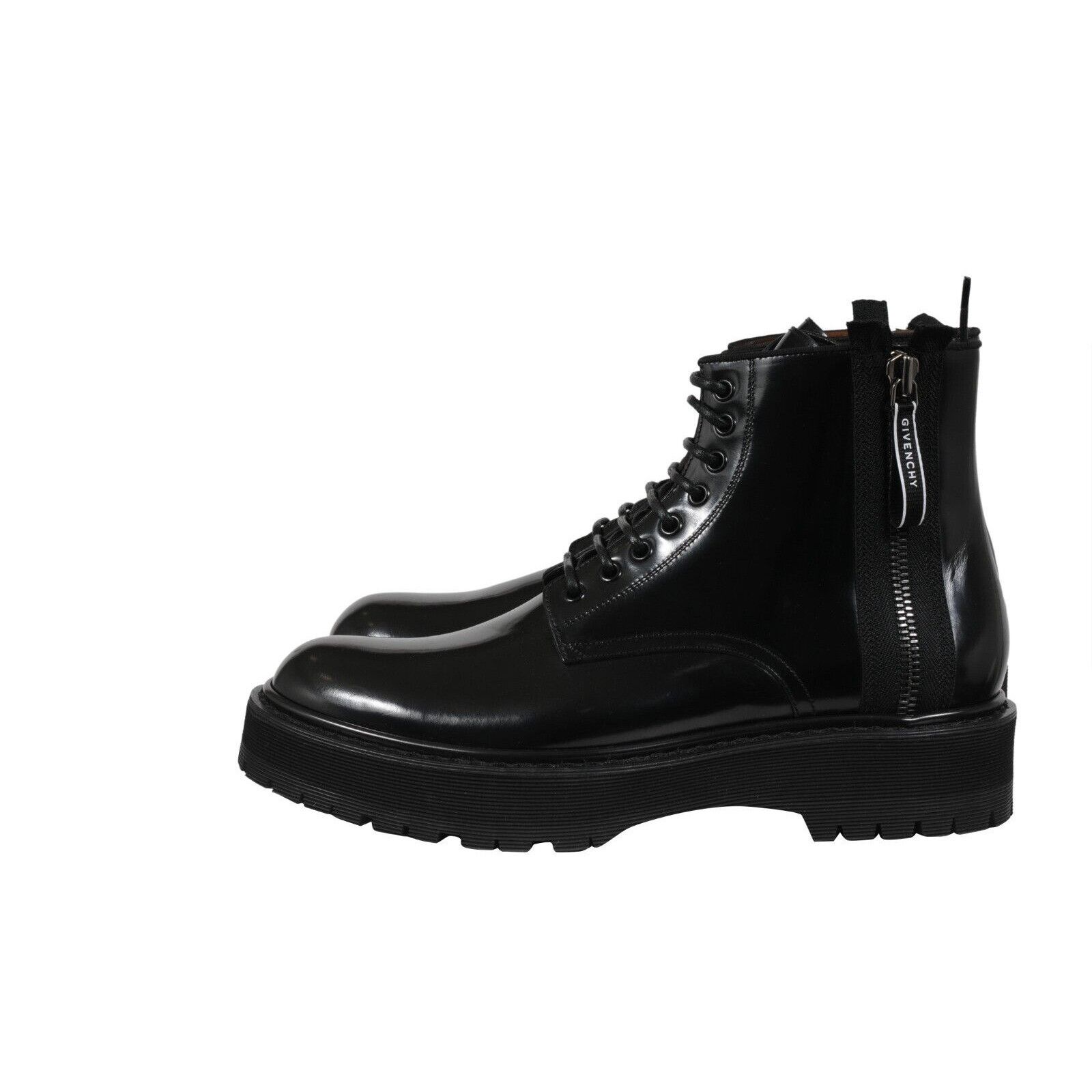 Givenchy Combat Boots Black Leather Side Zip Size US 11 / EU 44 - 4 Thumbnail