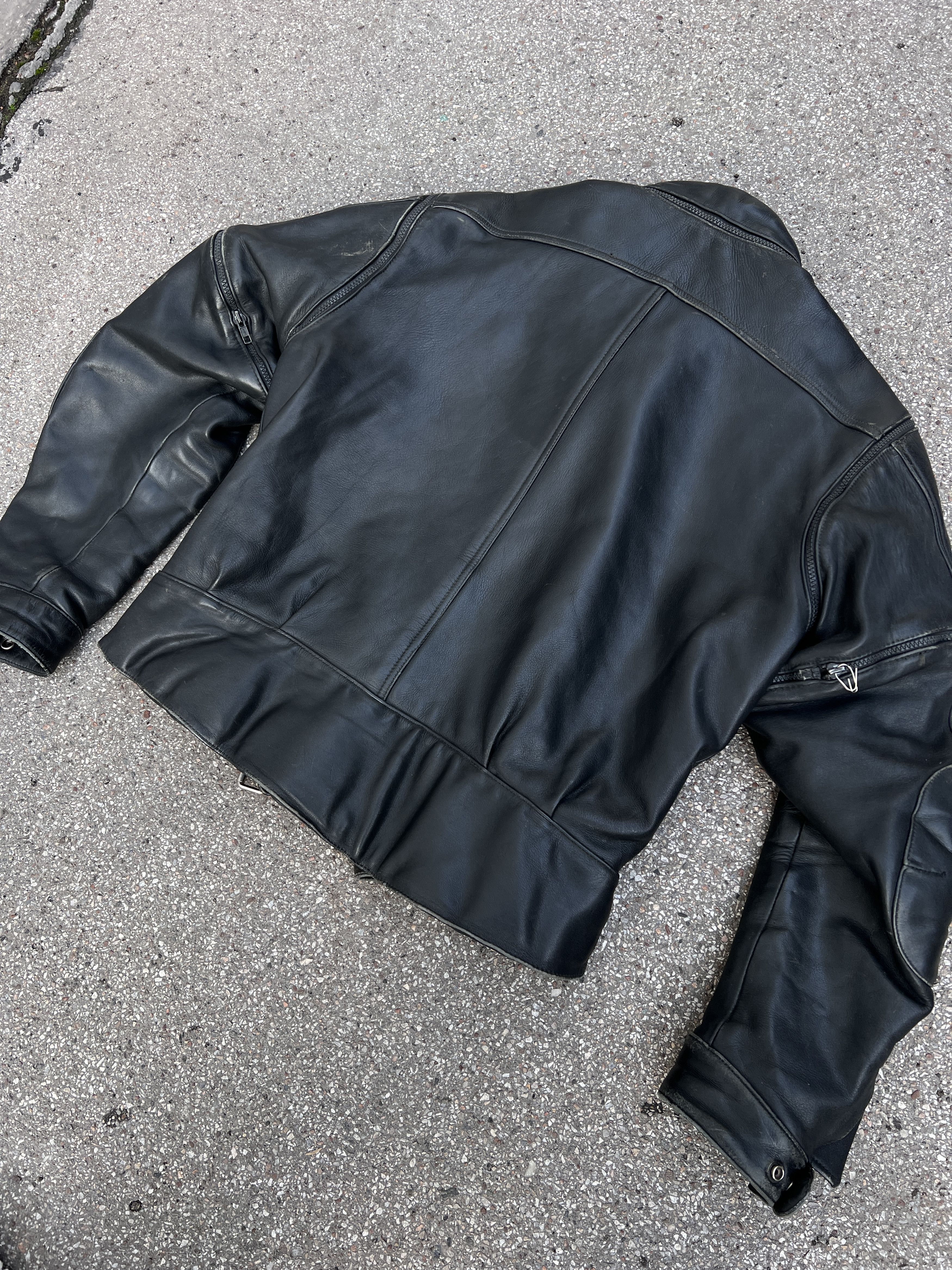 If Six Was Nine Rare Asymmetric rick owens type leather bomber racing jacket Size US M / EU 48-50 / 2 - 20 Thumbnail