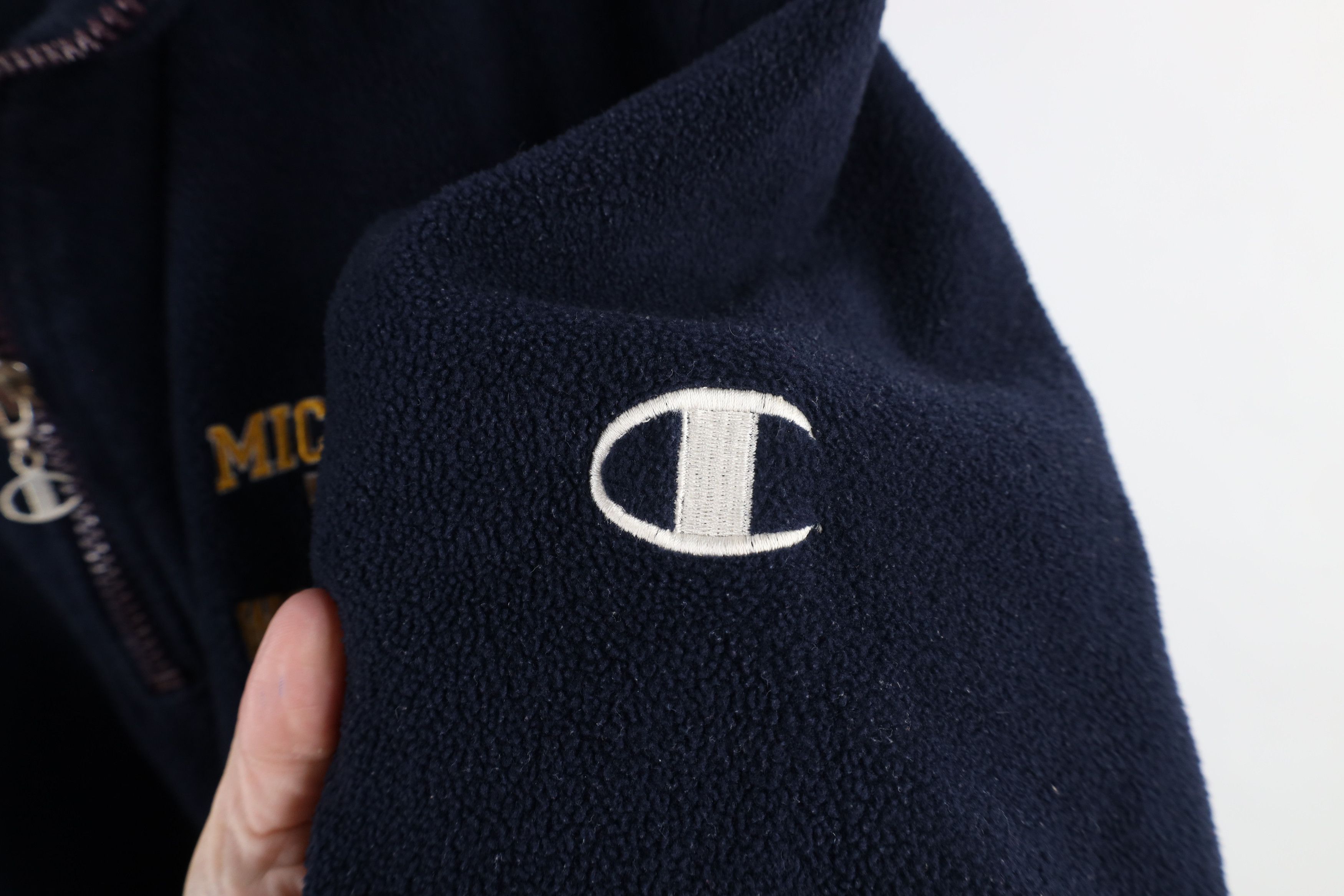 Champion × Vintage Vintage 90s Champion University of Michigan Half Zip Sweater Size US L / EU 52-54 / 3 - 6 Thumbnail
