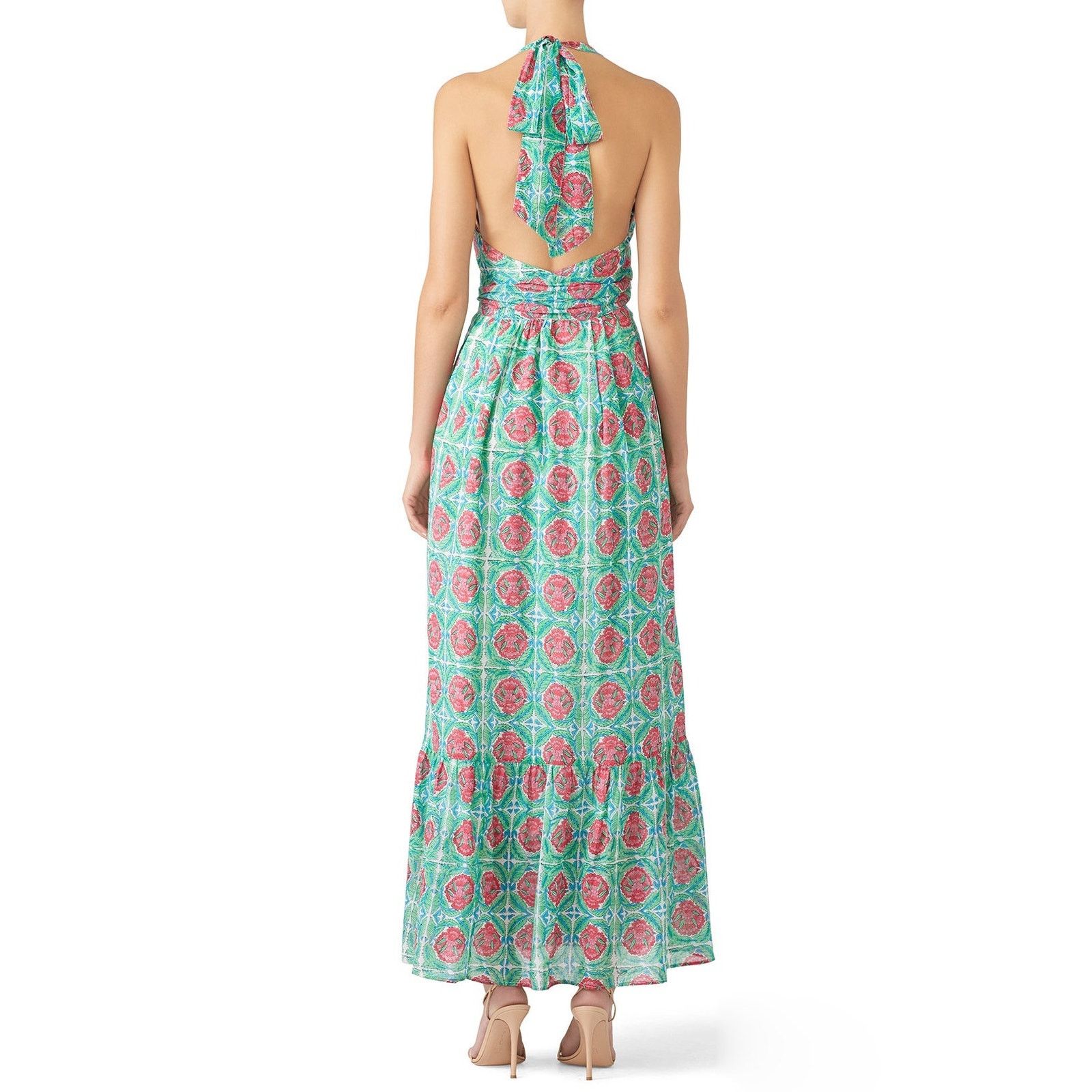 Banjanan Banjanan Capri Greenl Halter Neck Maxi Dress w Ruffle Hem XL Size XL / US 12-14 / IT 48-50 - 3 Thumbnail
