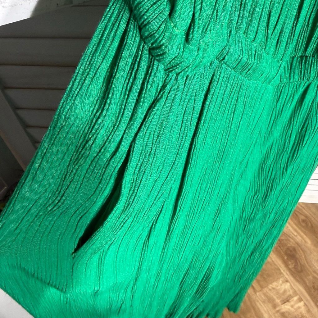 Y2K Green Boho Jumpsuit Pull On Style Wide Legs Overalls M, Women's (Size 27) — image 4 of 6