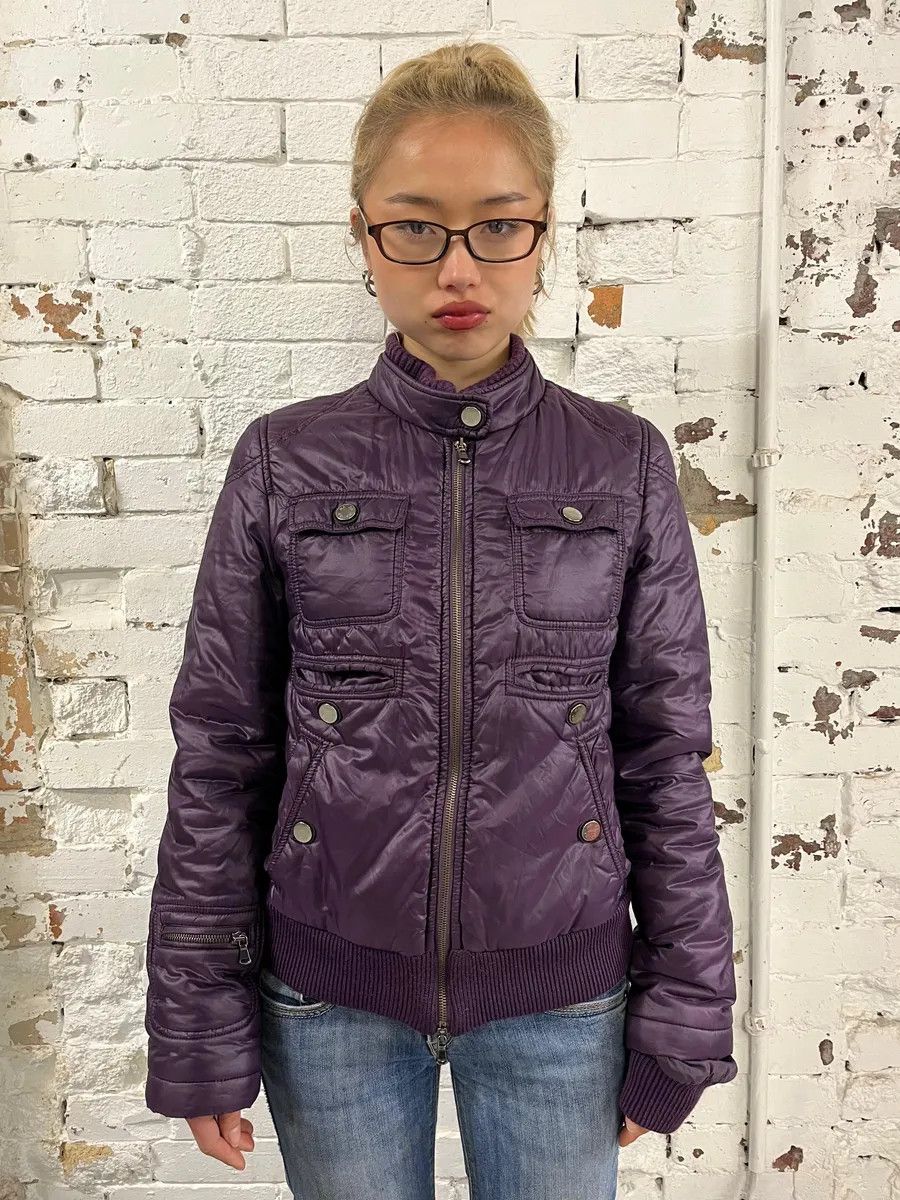 Daniele Alessandrini 2000s Daniele Alessandrini Purple Patent British Puffer Jacket Size M / US 6-8 / IT 42-44 - 2 Thumbnail