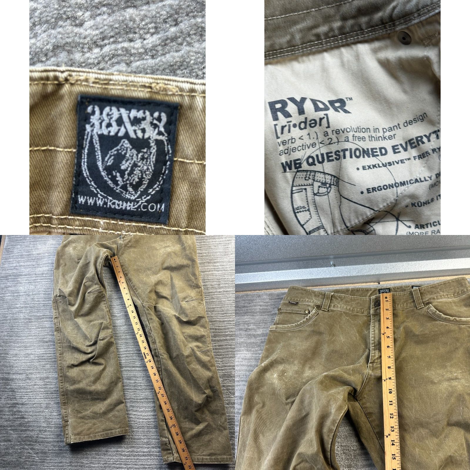 Vintage Kuhl Pants Mens 38x32 Beige Tan Straight Rydr Outdoors Hiking Chino 5-Pocket Regular Size US 38 / EU 54 - 8 Thumbnail