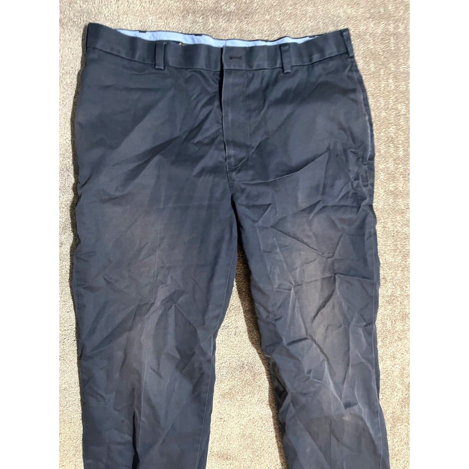 Brooks Brothers BROOKS BROTHERS Lightweight Chino Pants 36x34 Navy Blue Distressed Mens Size US 36 / EU 52 - 2 Thumbnail